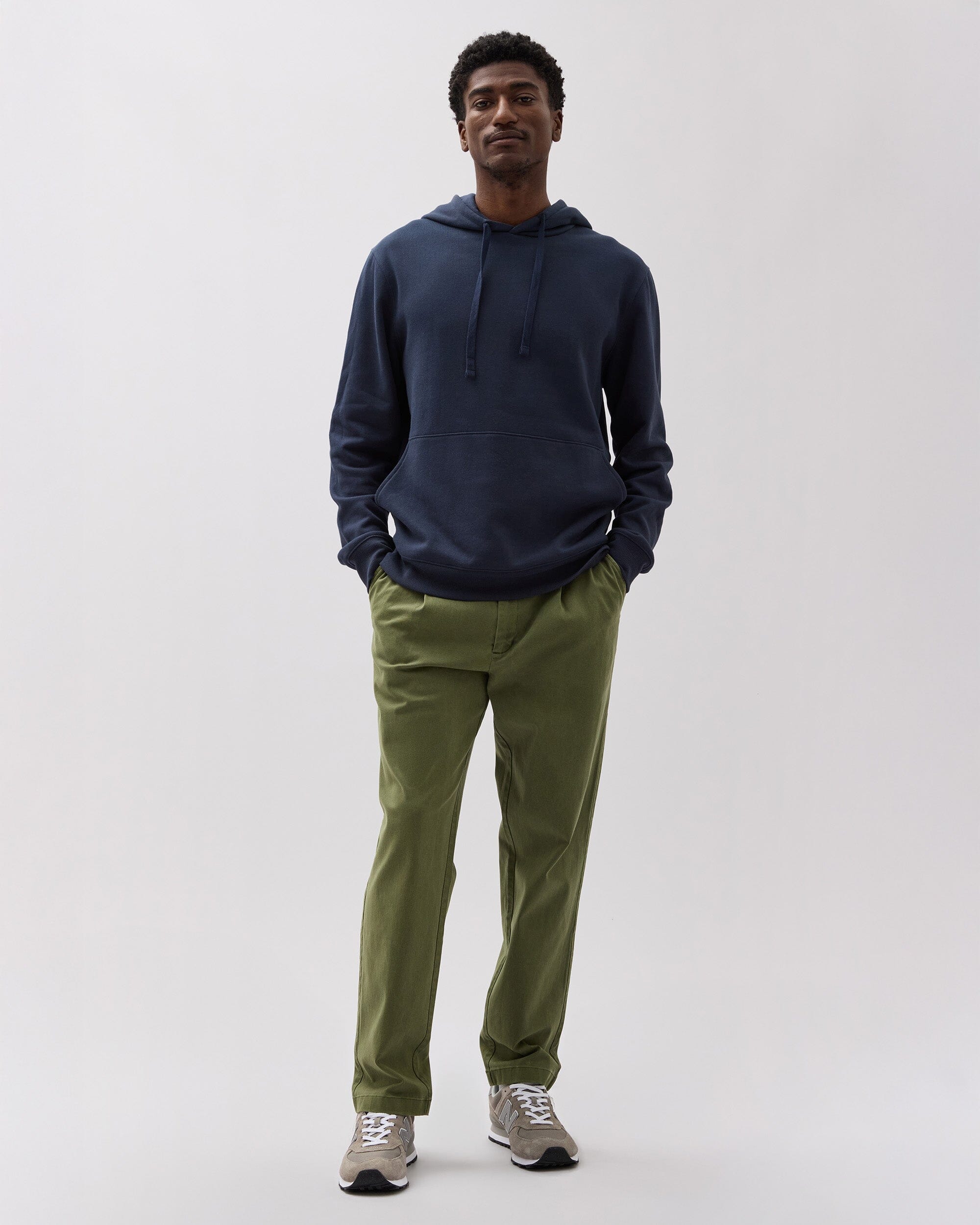 Andie Swim - Mens Pleated Lightweight Chino - Stretch Cotton Twill - Cypress -