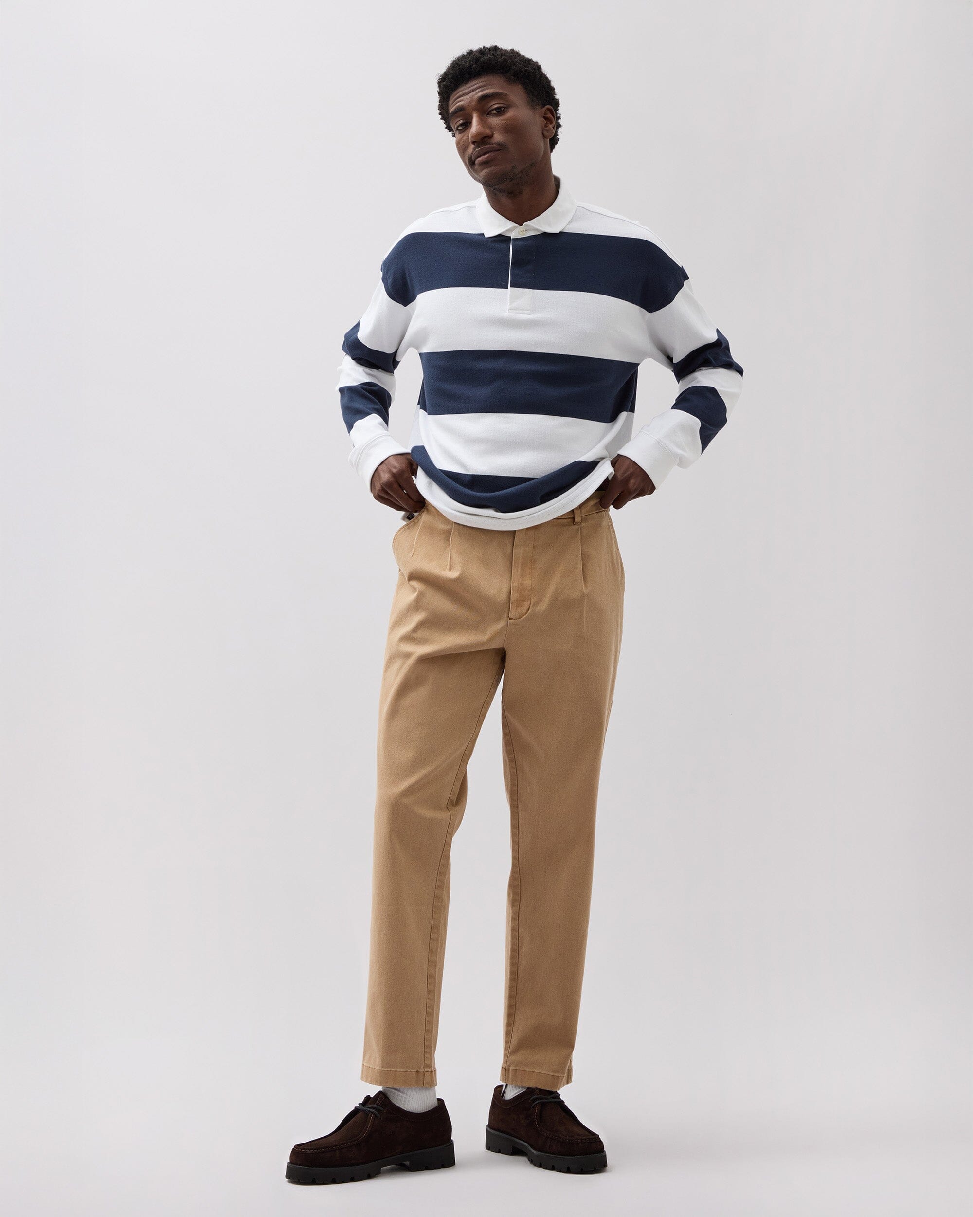 Andie Swim - Mens Pleated Lightweight Chino - Stretch Cotton Twill - Khaki - KHAKI