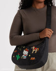 Baggu - Medium Nylon Crescent Bag - Embroidered Hello Kitty Western -