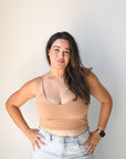 Boob-eez - The Kyla Double Layer Crop Tank - Medium Nude -