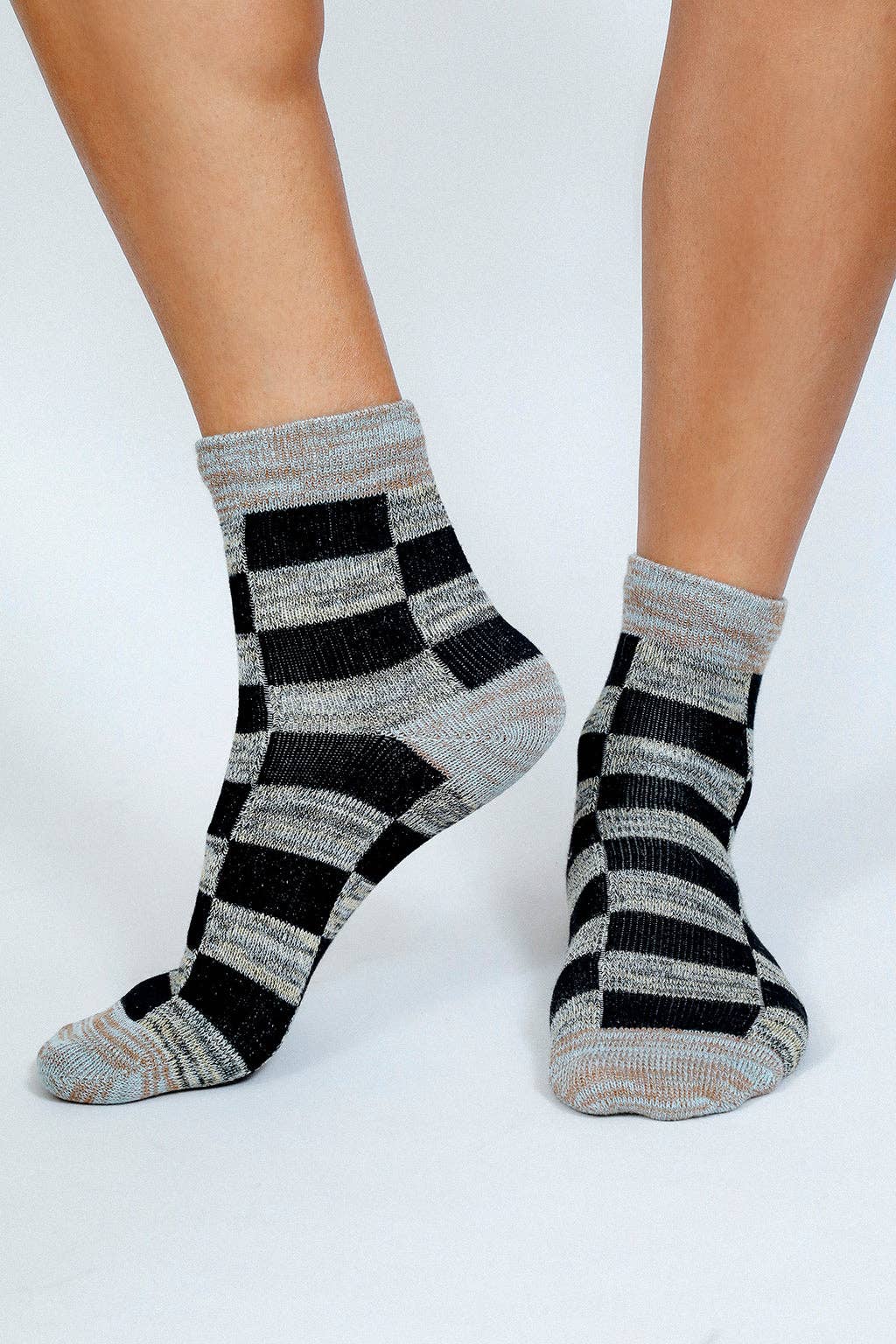 Tailored Union - Boxy Checkered Ankle Sock - Taxi Blues -