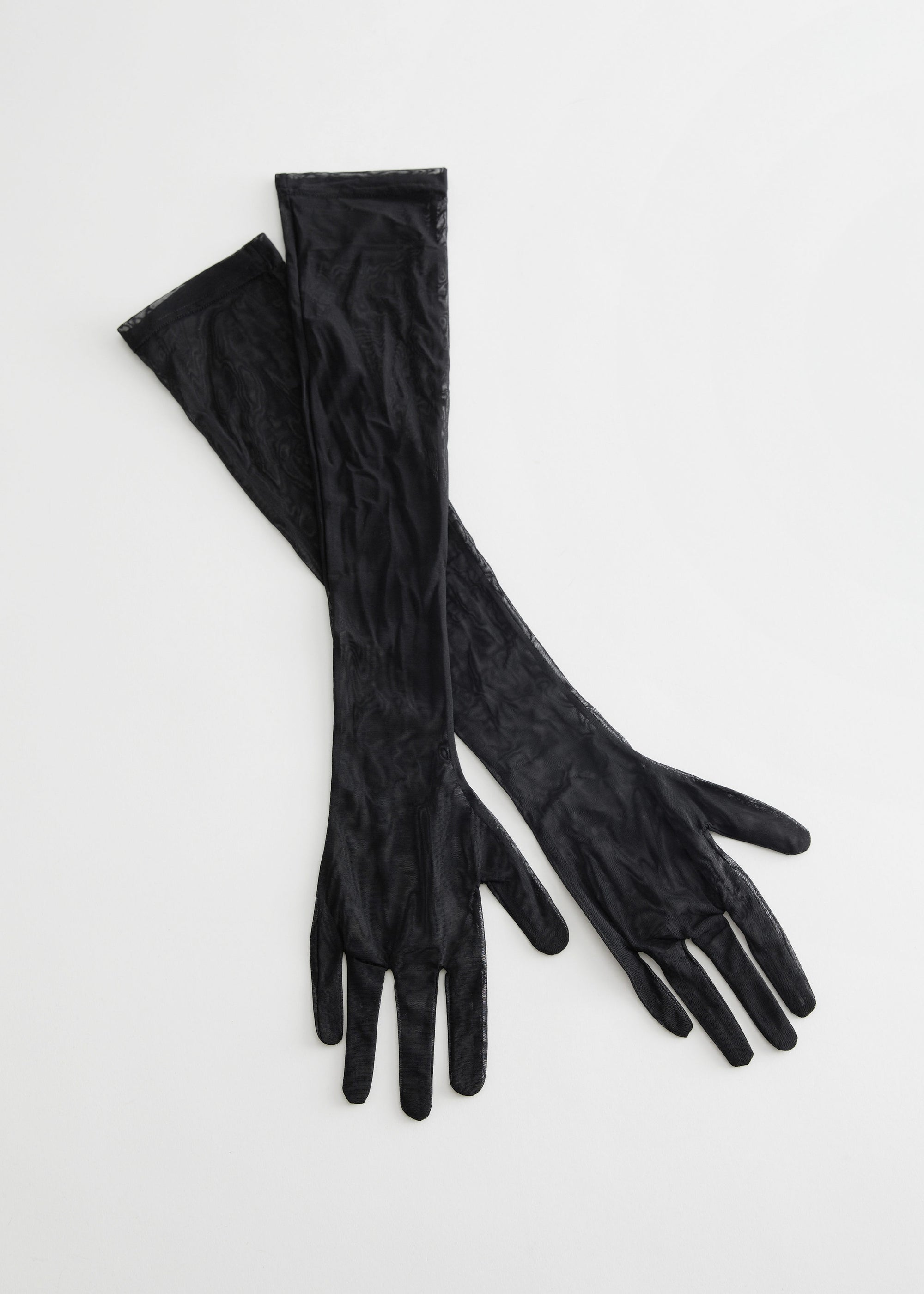 & Other Stories - Long Mesh Gloves - Black -
