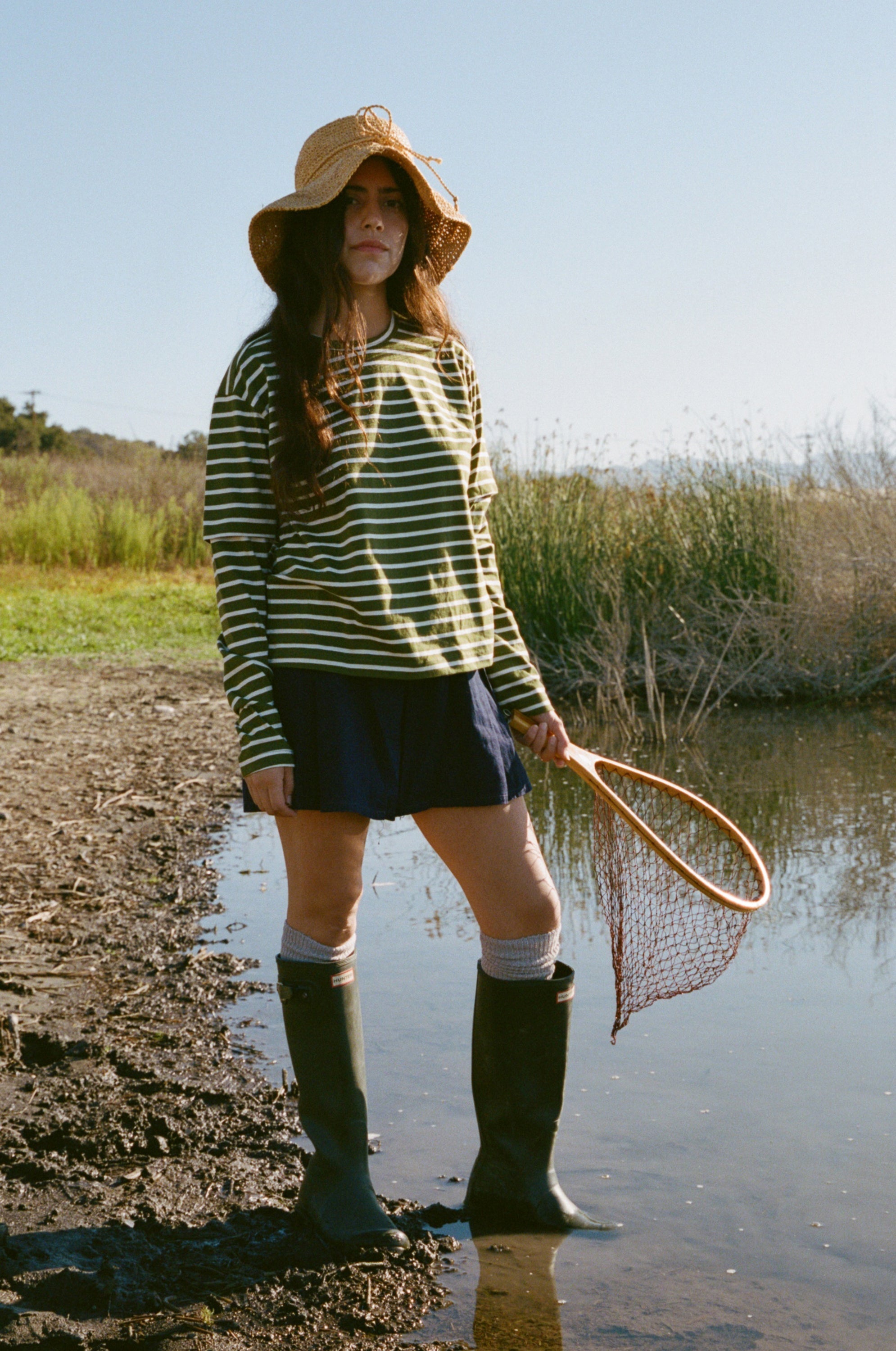 Rat Boi - Skate Long Sleeve - Olive Stripe -