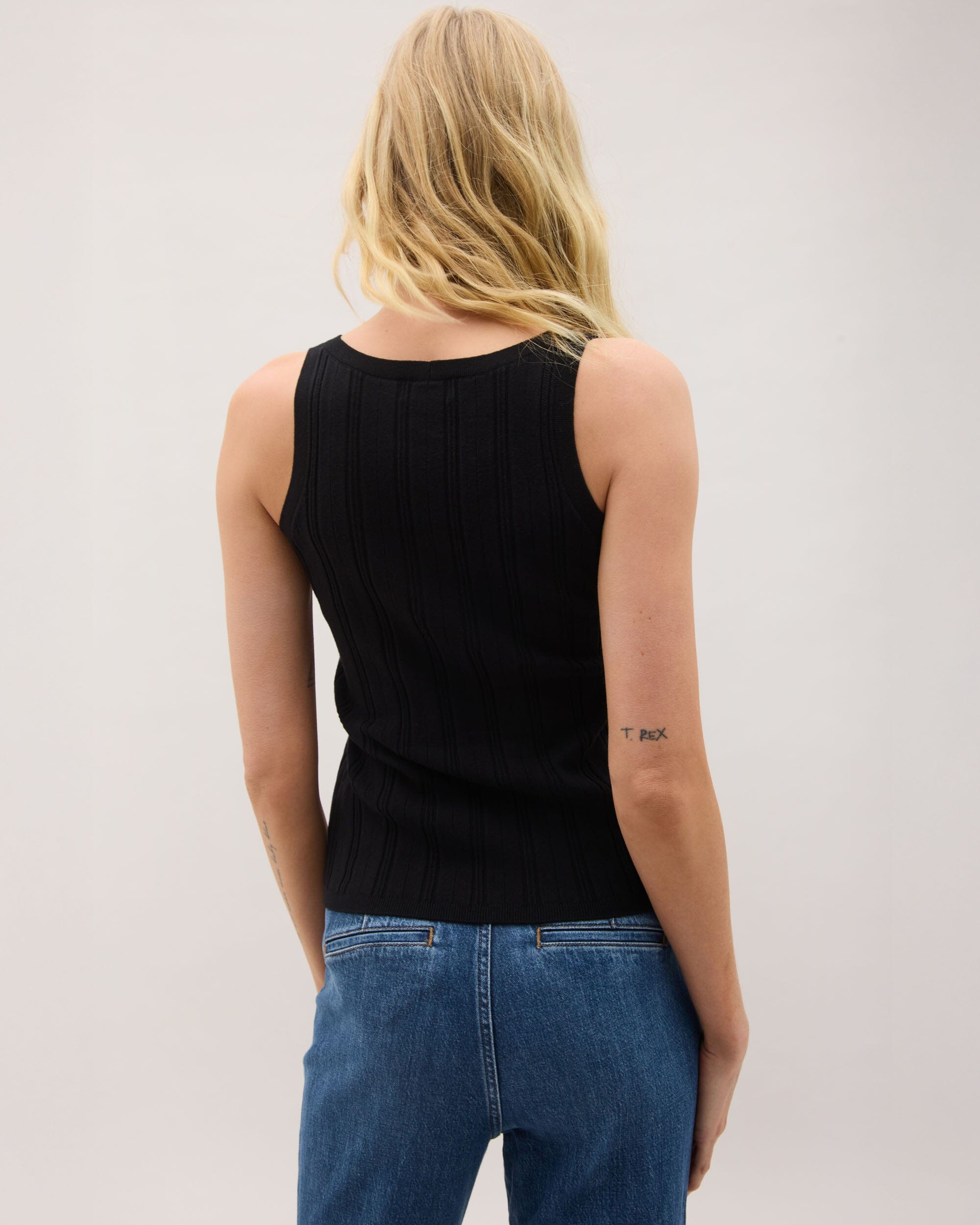 Andie Swim - Womens Monica Tank - Cotton Sweater Knit - Black -