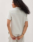 Richer Poorer - Palermo Short Sleeve Camp Shirt - Vanilla Blue Stripe -