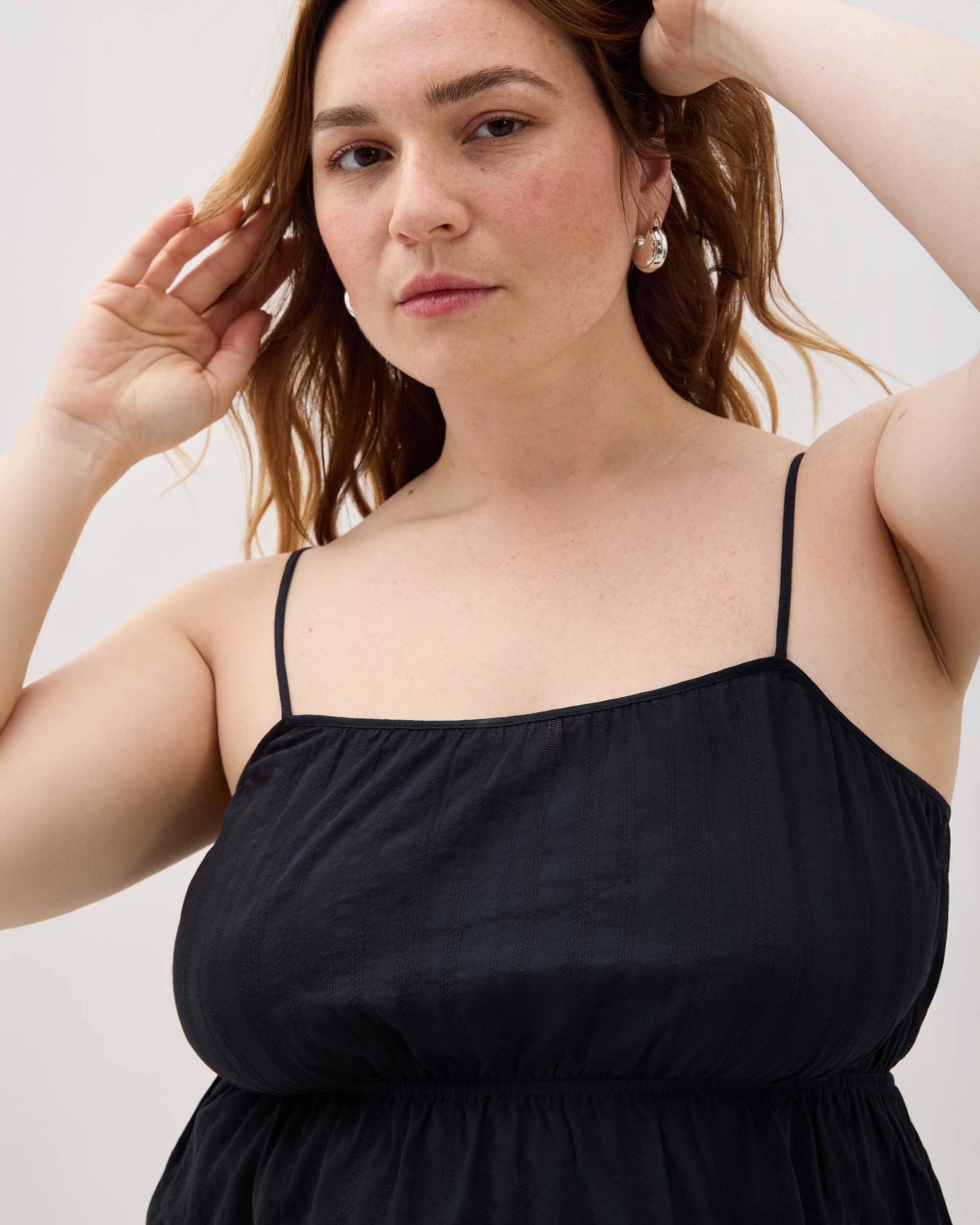 Andie Swim - Womens Isabella Tank - Cotton Dobby - Black -