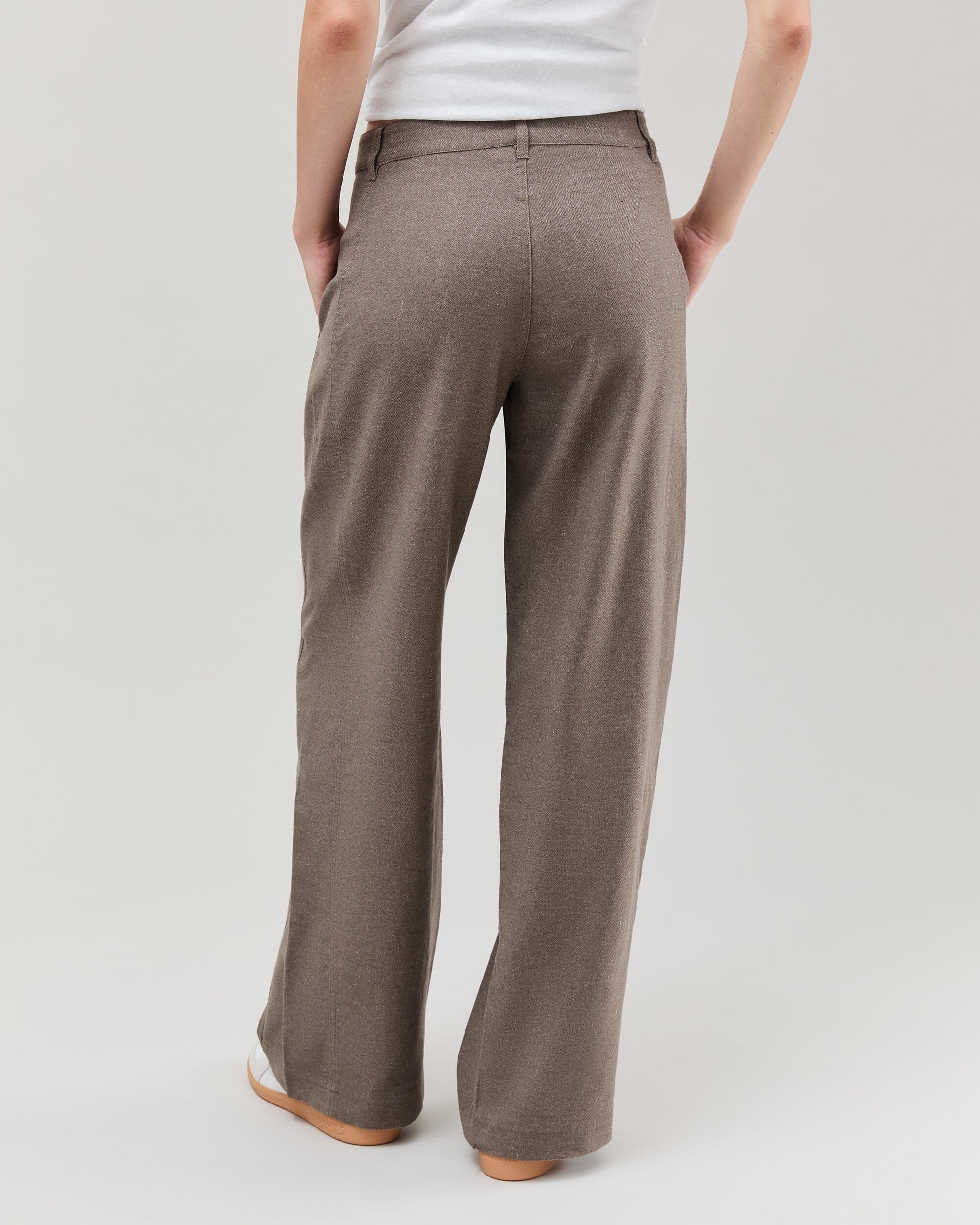 Andie Swim - Womens Roma Work Pant - Cotton Linen Twill - Porcini -