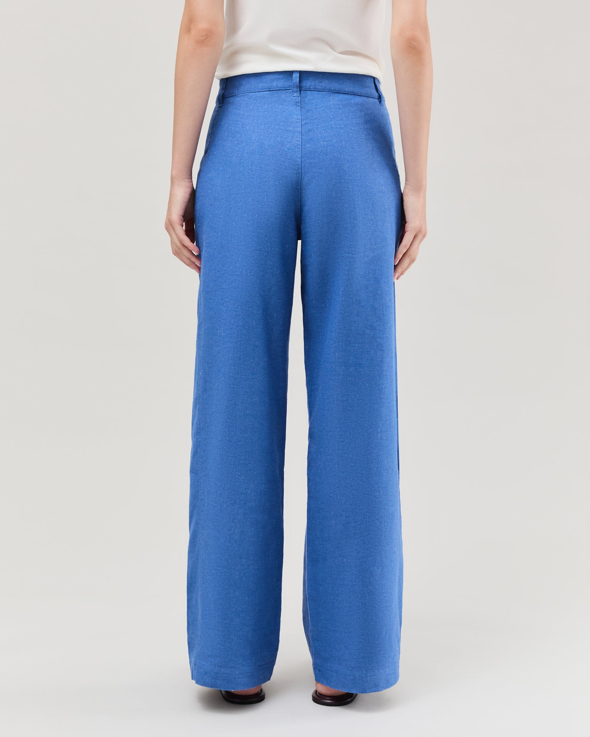 Andie Swim - Womens Roma Work Pant - Cotton Linen Twill - True Blue -