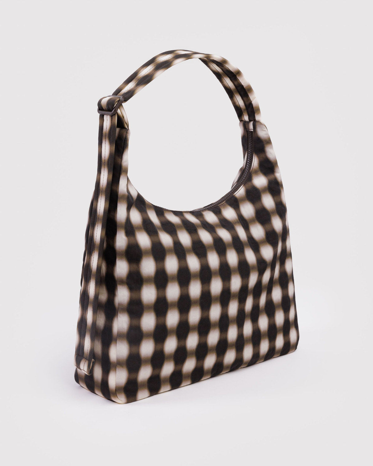 Baggu - Nylon Shoulder Bag - Blurred Gingham Brown -