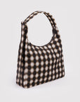 Baggu - Nylon Shoulder Bag - Blurred Gingham Brown -