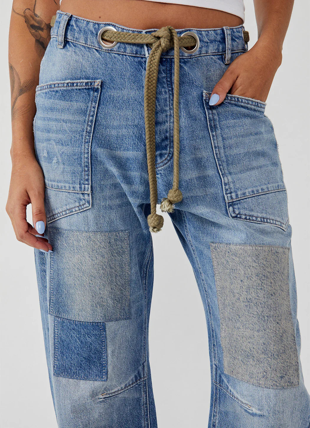 We The Free Moxie Pull-On Barrel Jeans - Truest Blue