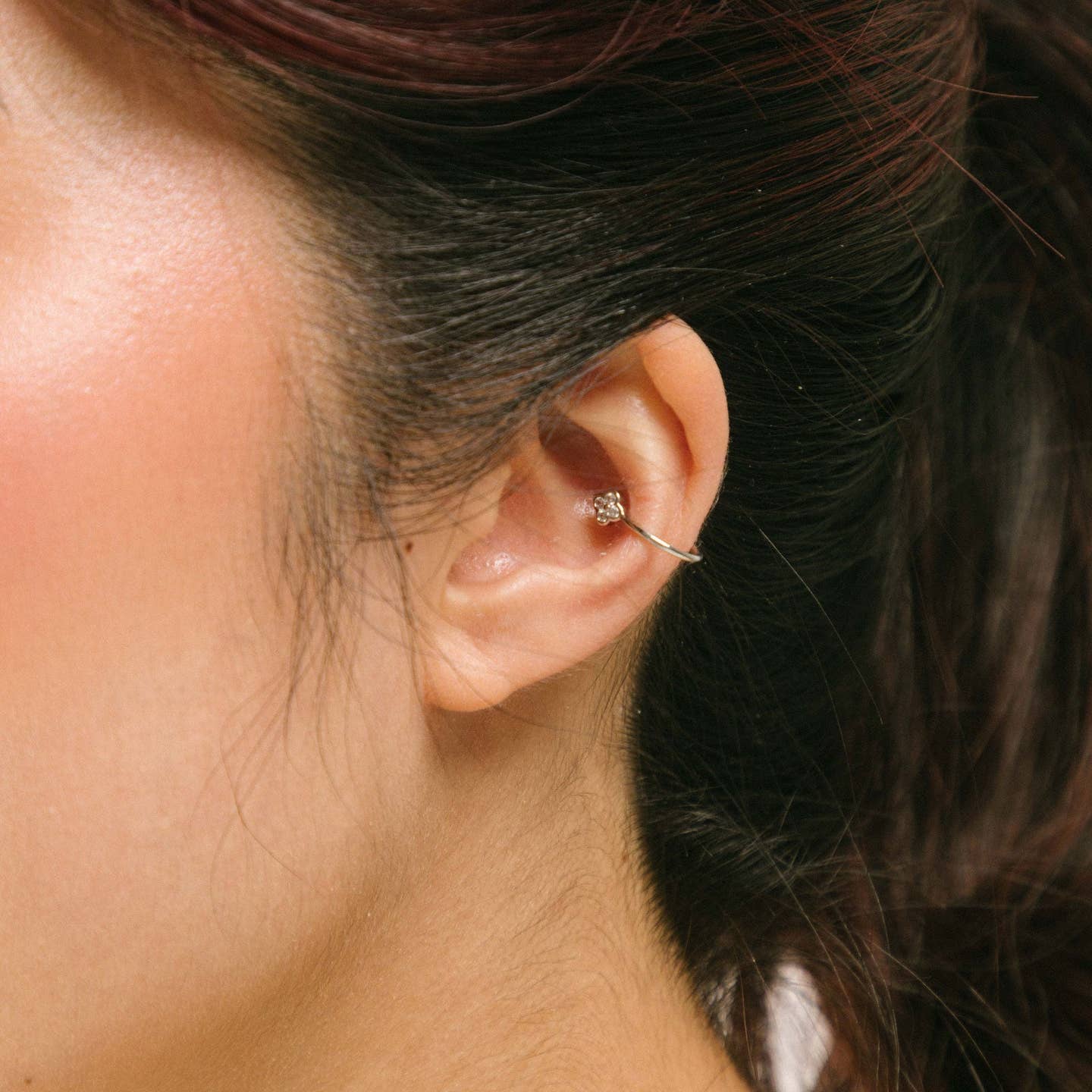 Aiori - Clover Ear Cuff - Silver -