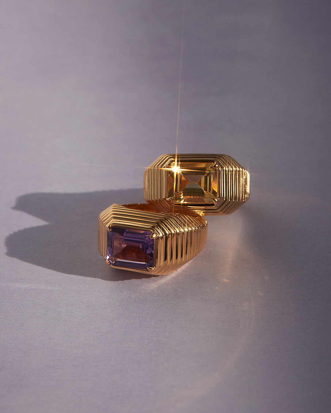 Luv Aj - The Caroline Step-Cut Ring- Amethyst -