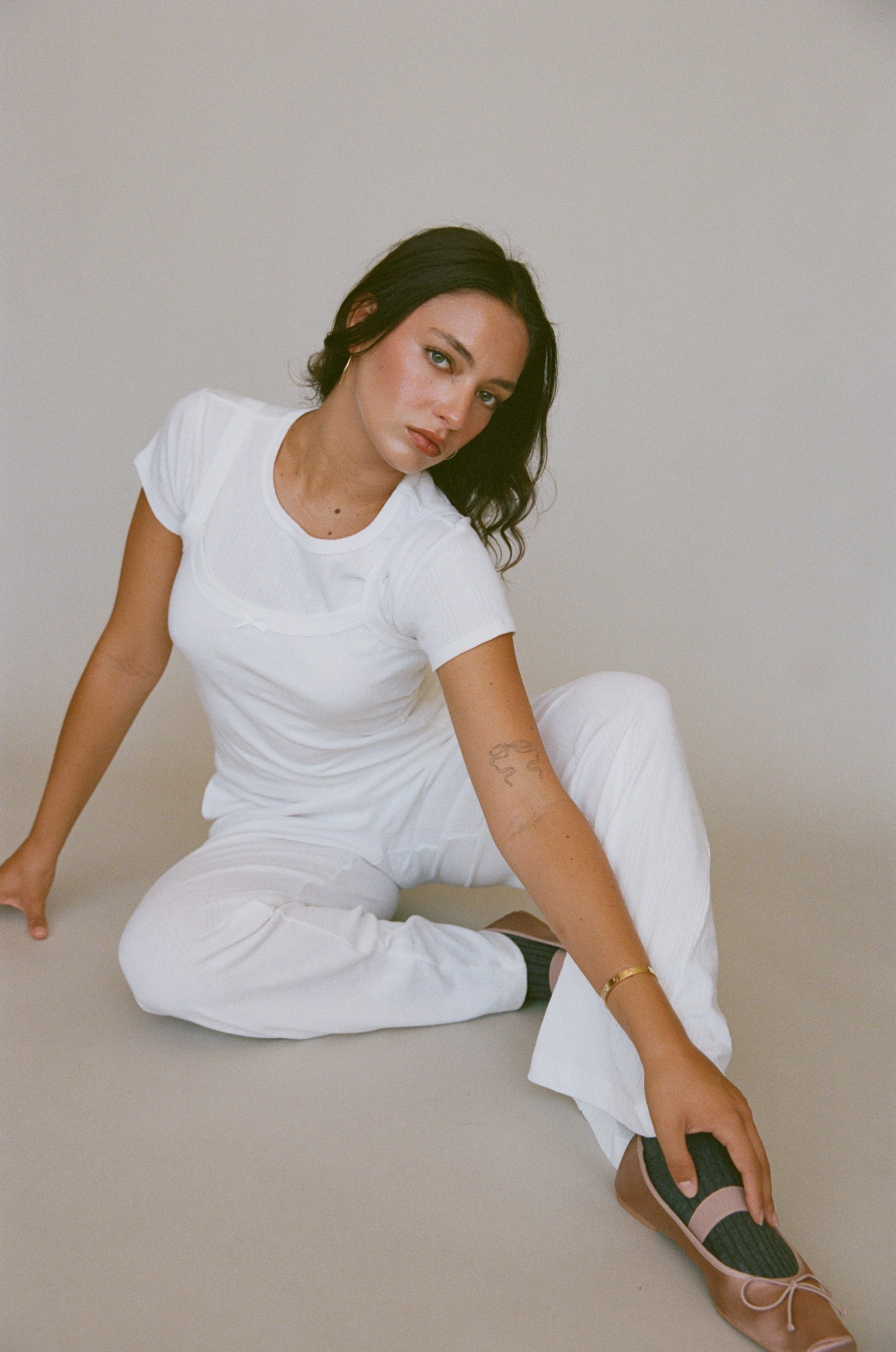 Rat Boi - Pointelle Easy Pant - Swan -