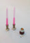 Twisted Taper Candles Set of 2 - Pink Ombre