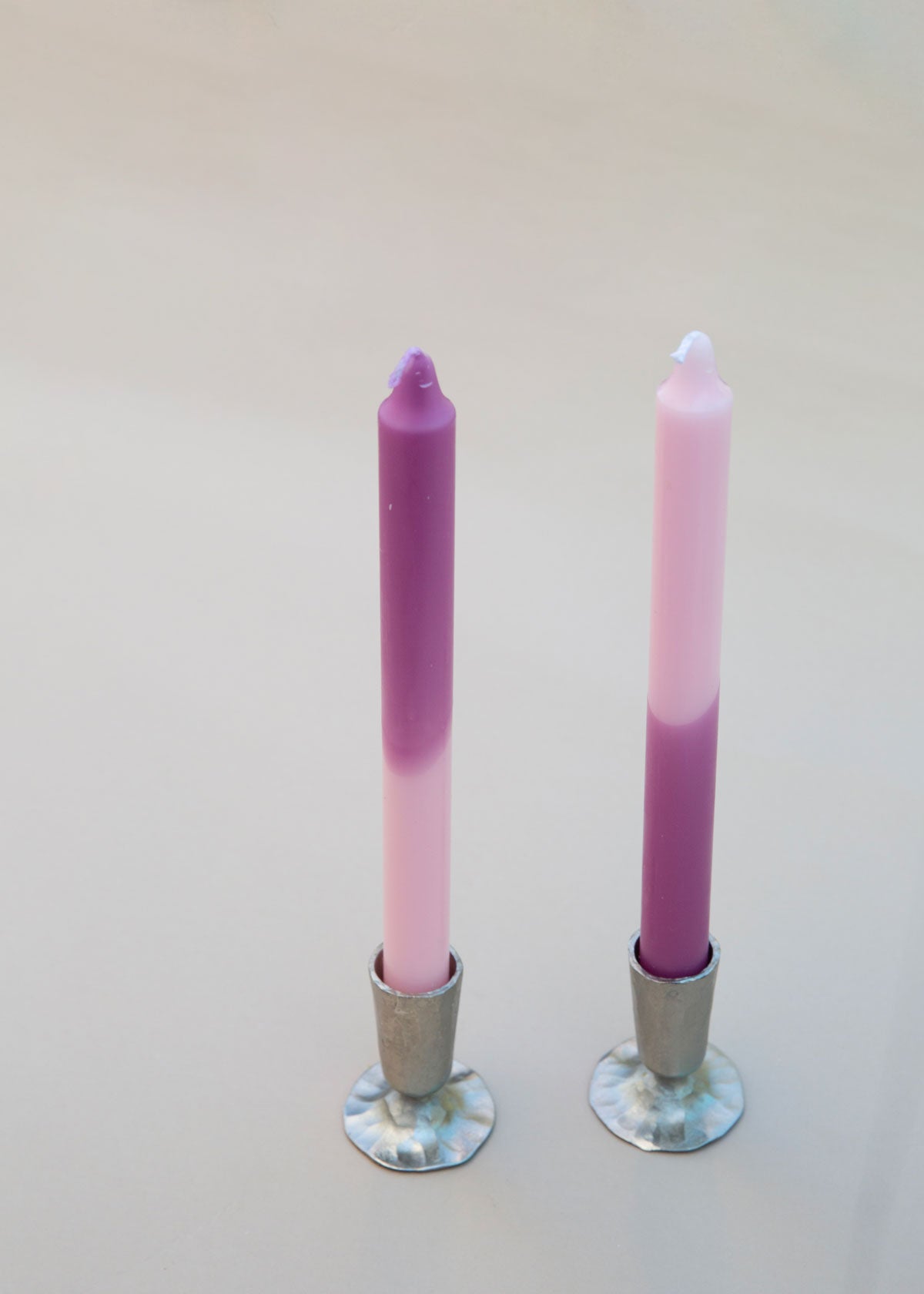 Taper Candles Set of 2 - Lilac Pink Ombre