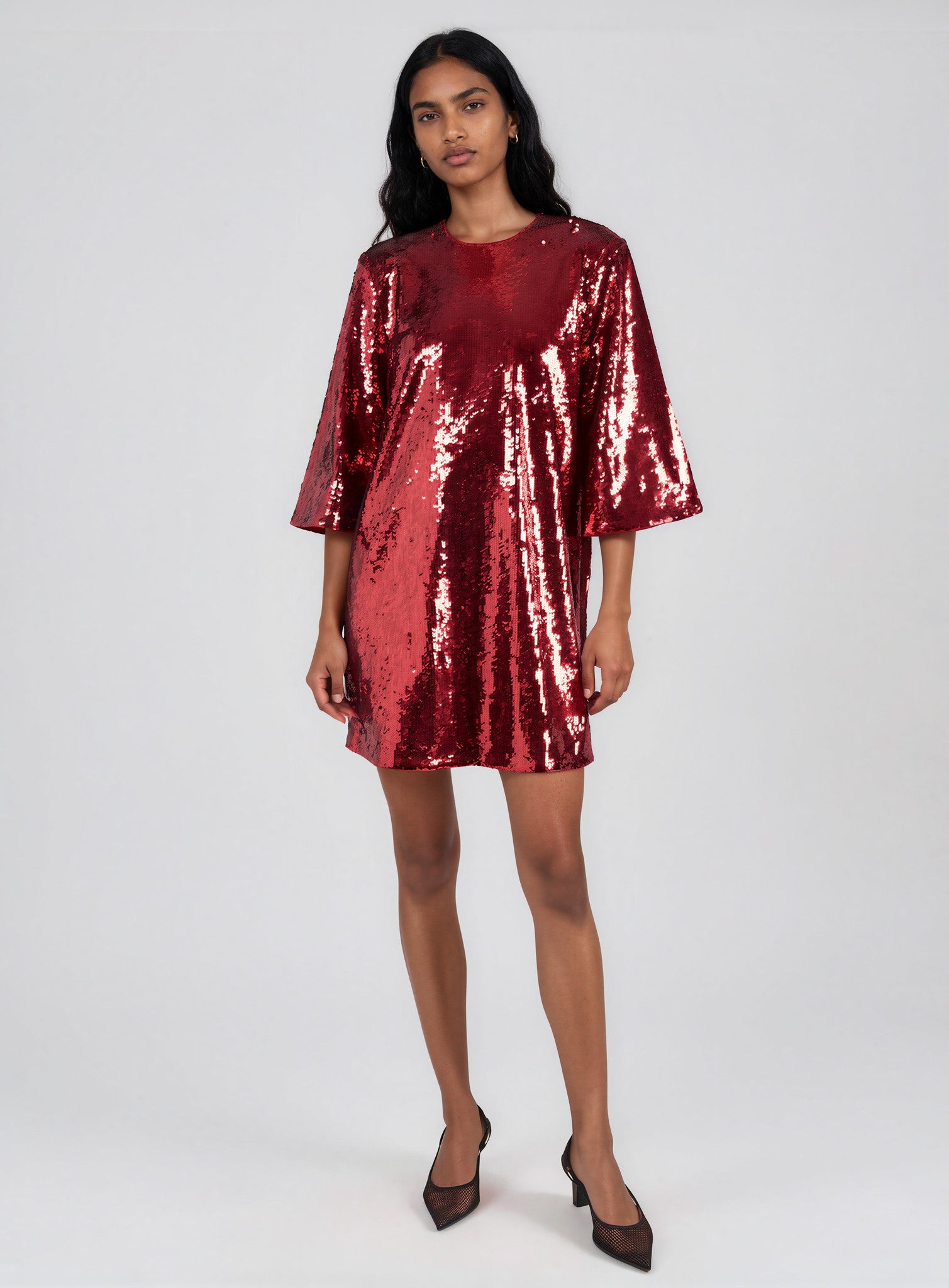 & Other Stories - Harrison Sequin Dress - Red -