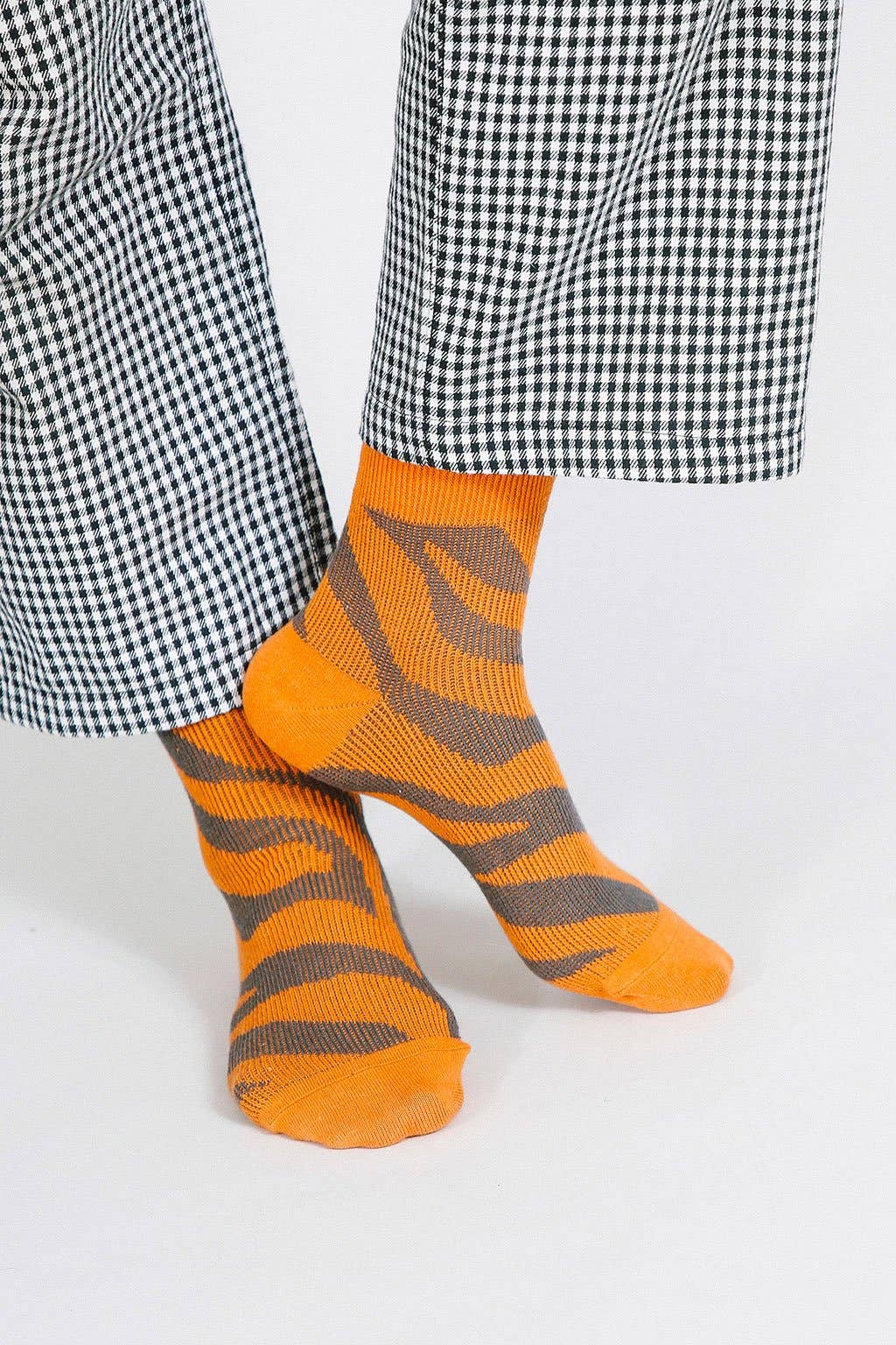 Tailored Union - Zebra Knit Socks - Orange -