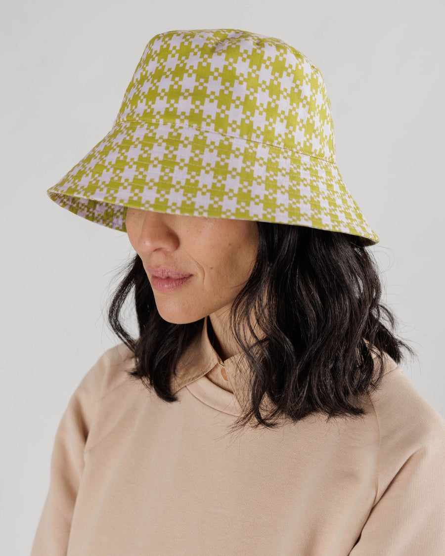 Bucket Hat - Pink Pistachio Pixel Gingham - offe market