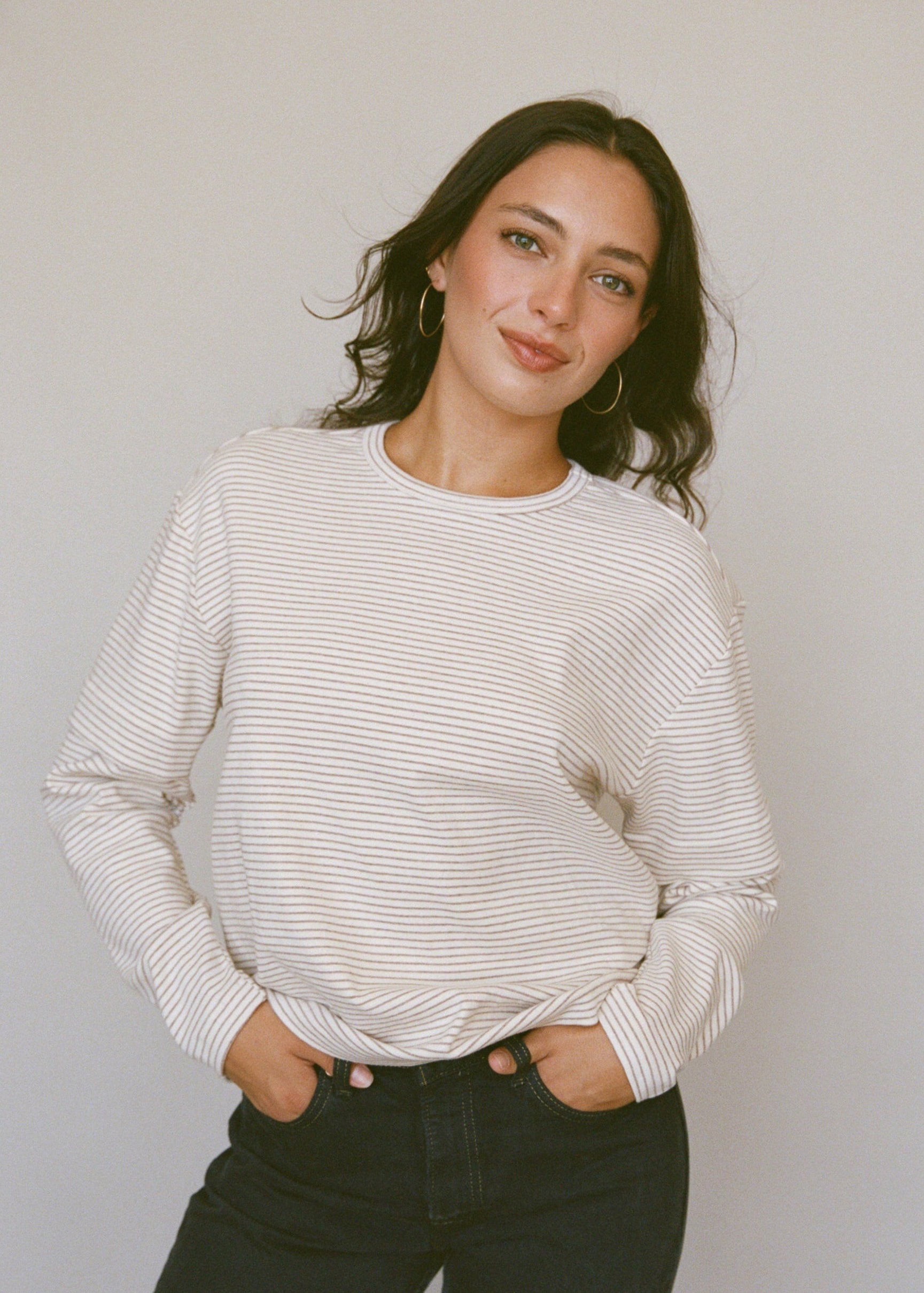 Rat Boi - Skate Long Sleeve - Ecru Stripe -