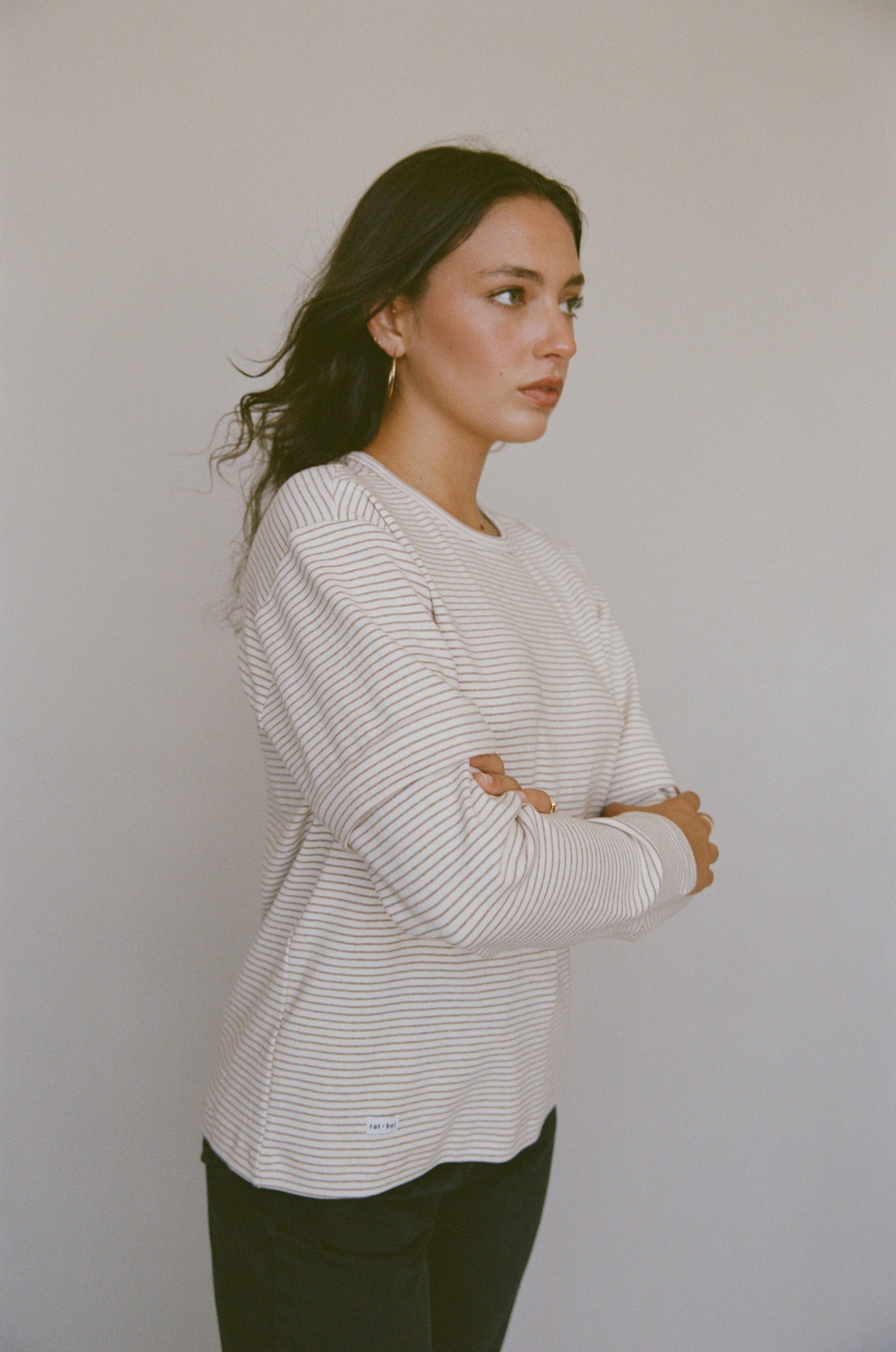 Rat Boi - Skate Long Sleeve - Ecru Stripe -