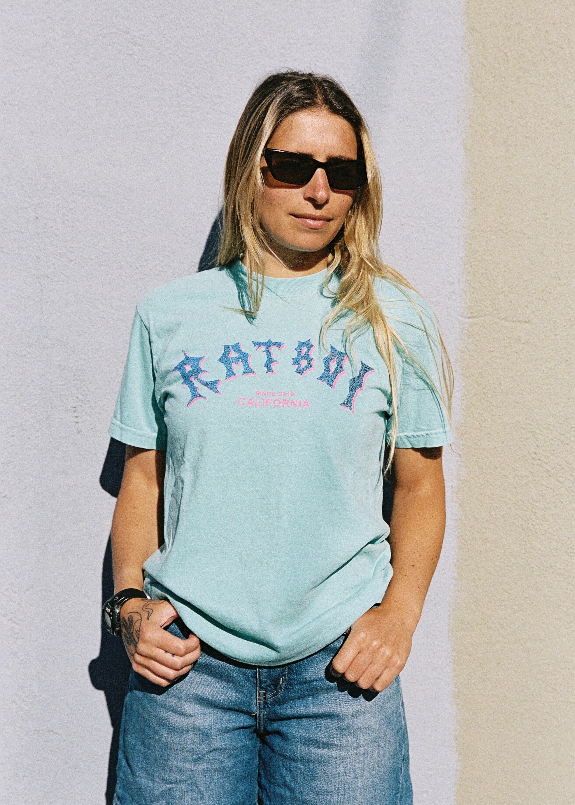 Rat Boi - Surf Logo T-Shirt - Seafoam -