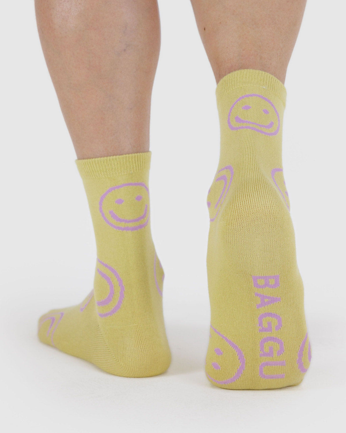 Baggu - Crew Sock - Straw Happy -