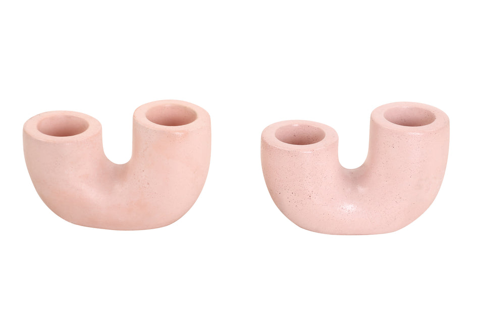 Casa Amarosa - Nordic U Shaped Candle Holder - Pink -