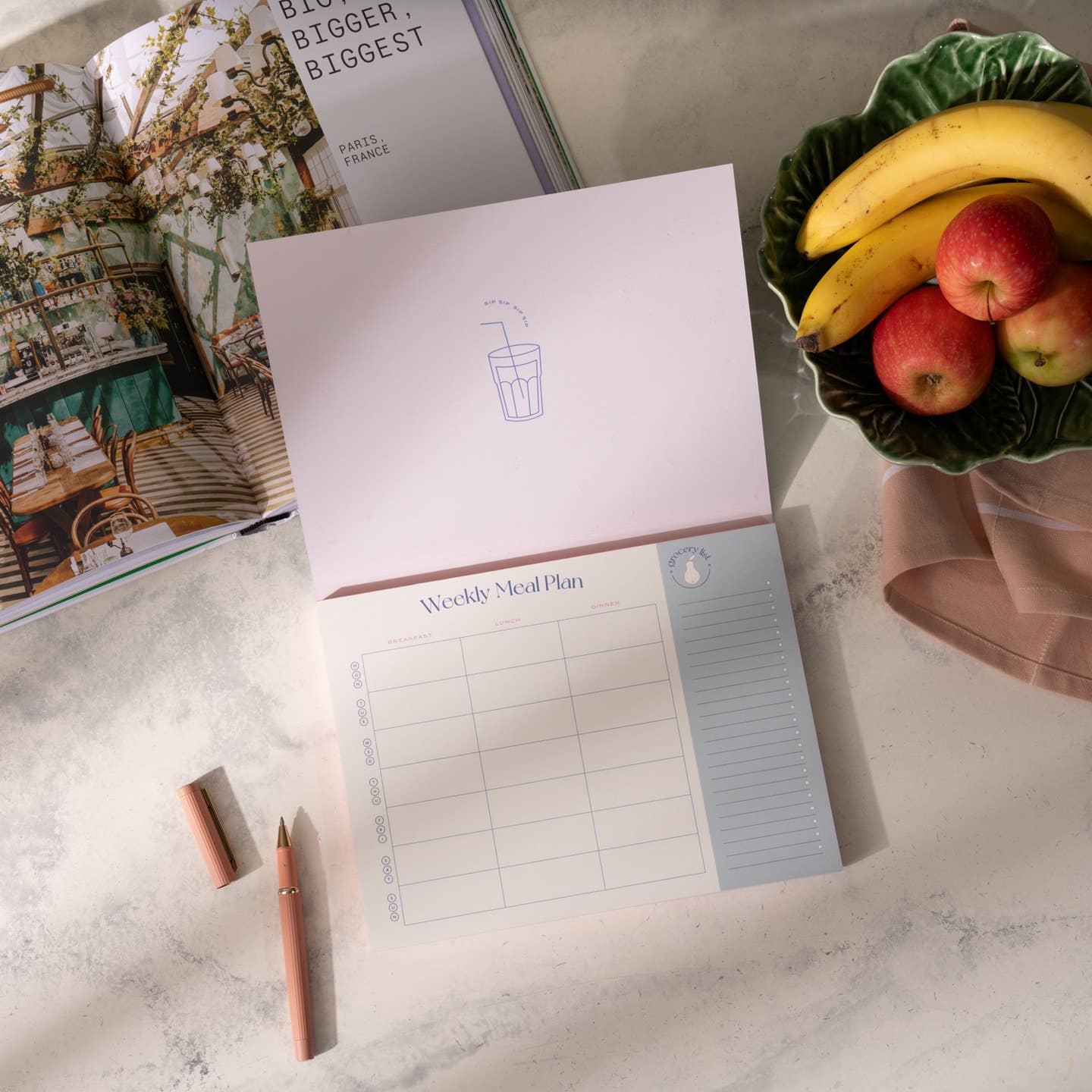 Papier - On The Menu Meal Planner - Blue -