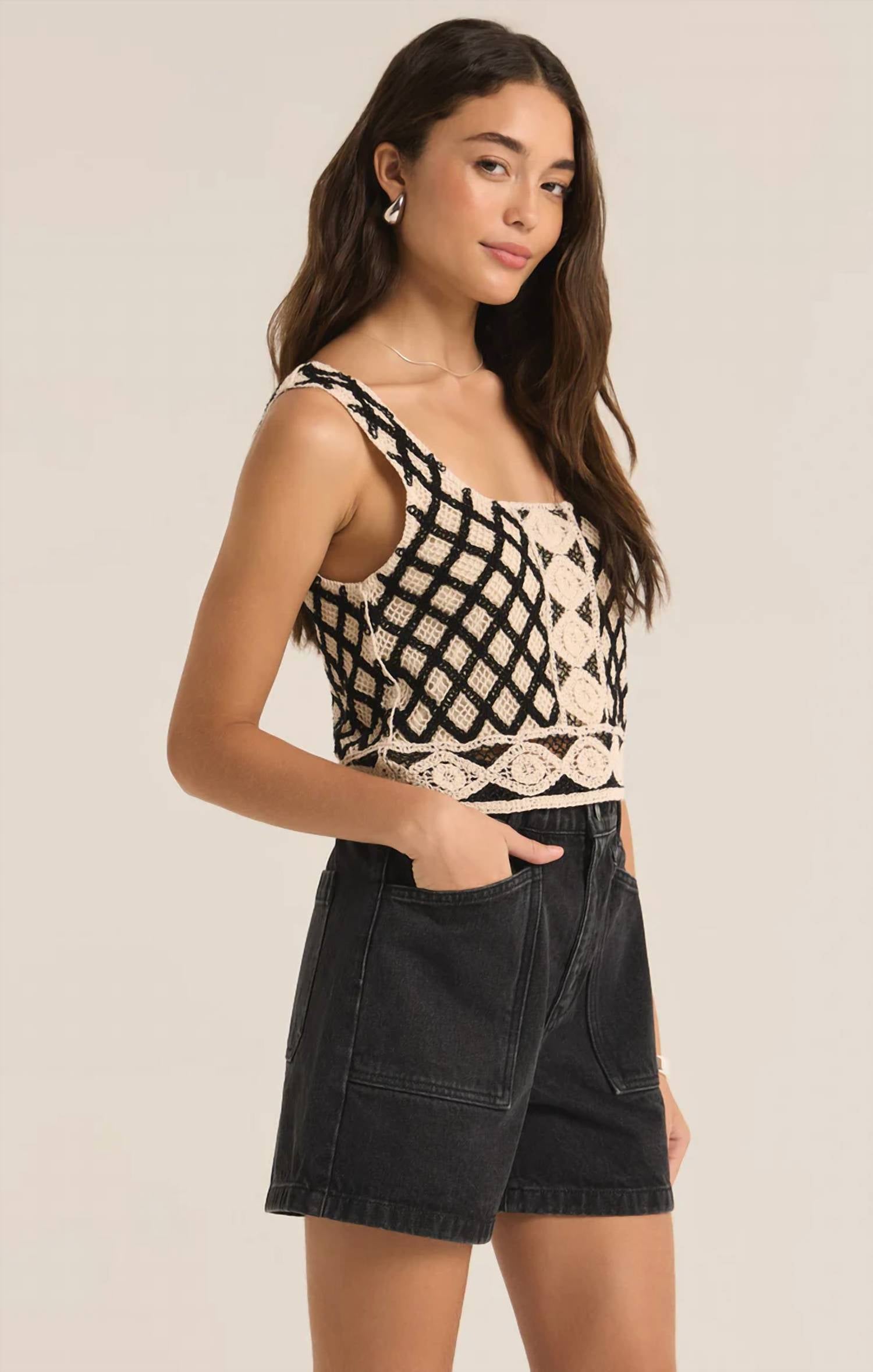 Calle Crochet Cropped Tank