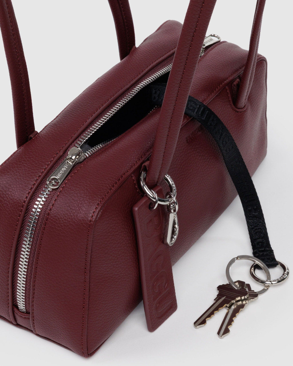 Baggu - Recycled Leather Bowler Bag - Mahogany -