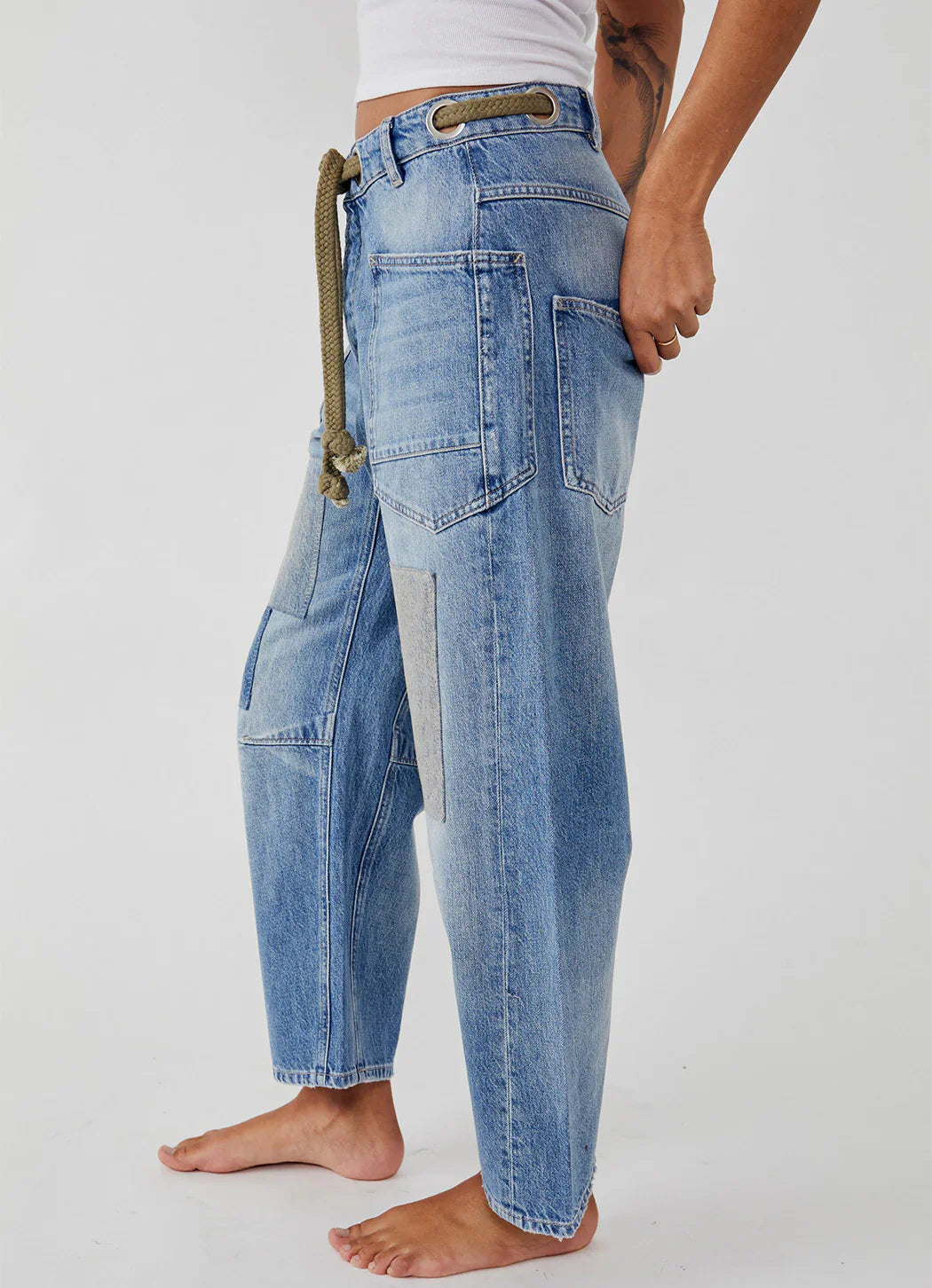 We The Free Moxie Pull-On Barrel Jeans - Truest Blue