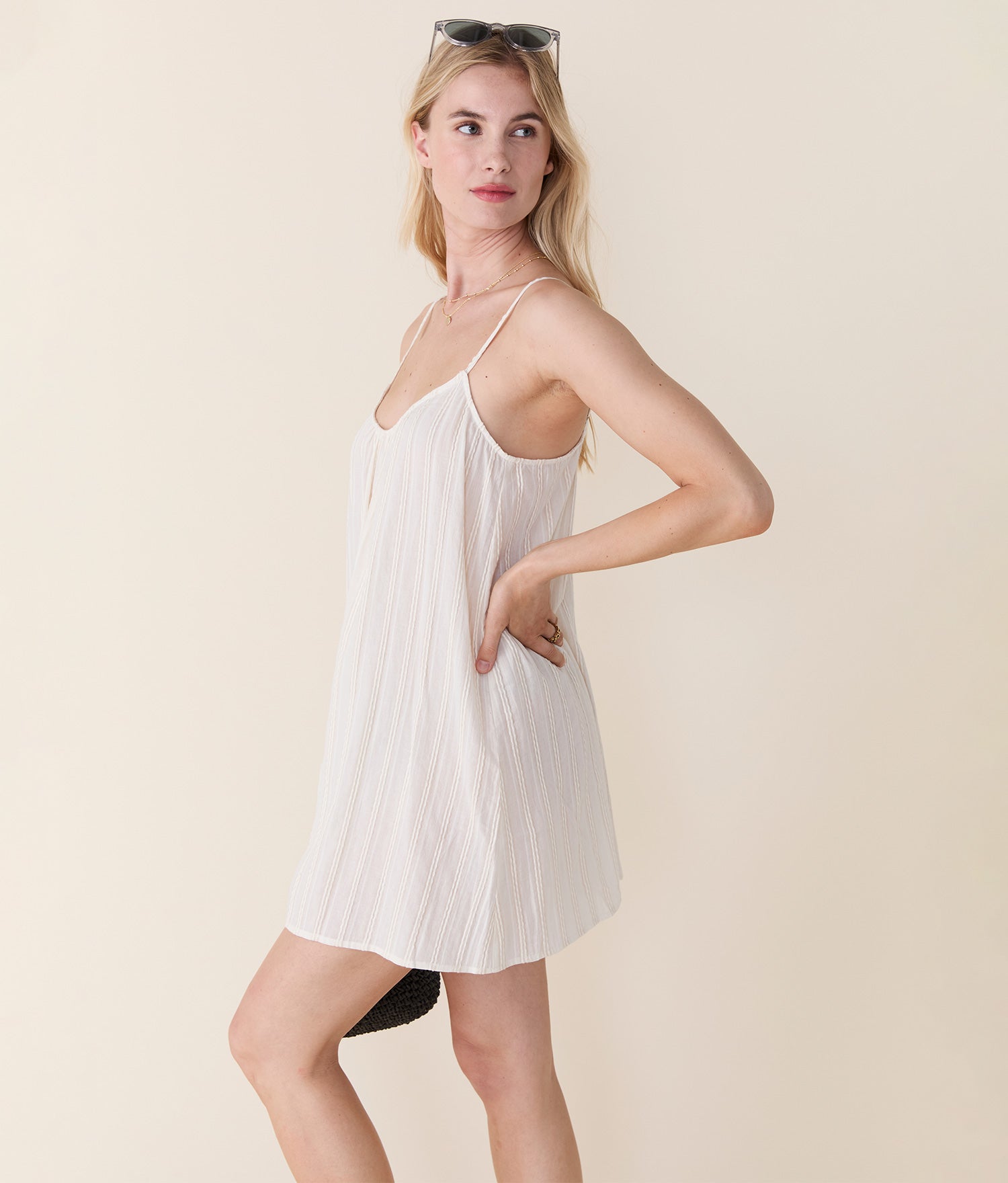 Andie Swim - The Harbor Mini Dress - Ribbon Stripe - Antique -