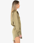 JBQ - Althea Dress - Pine Satin -
