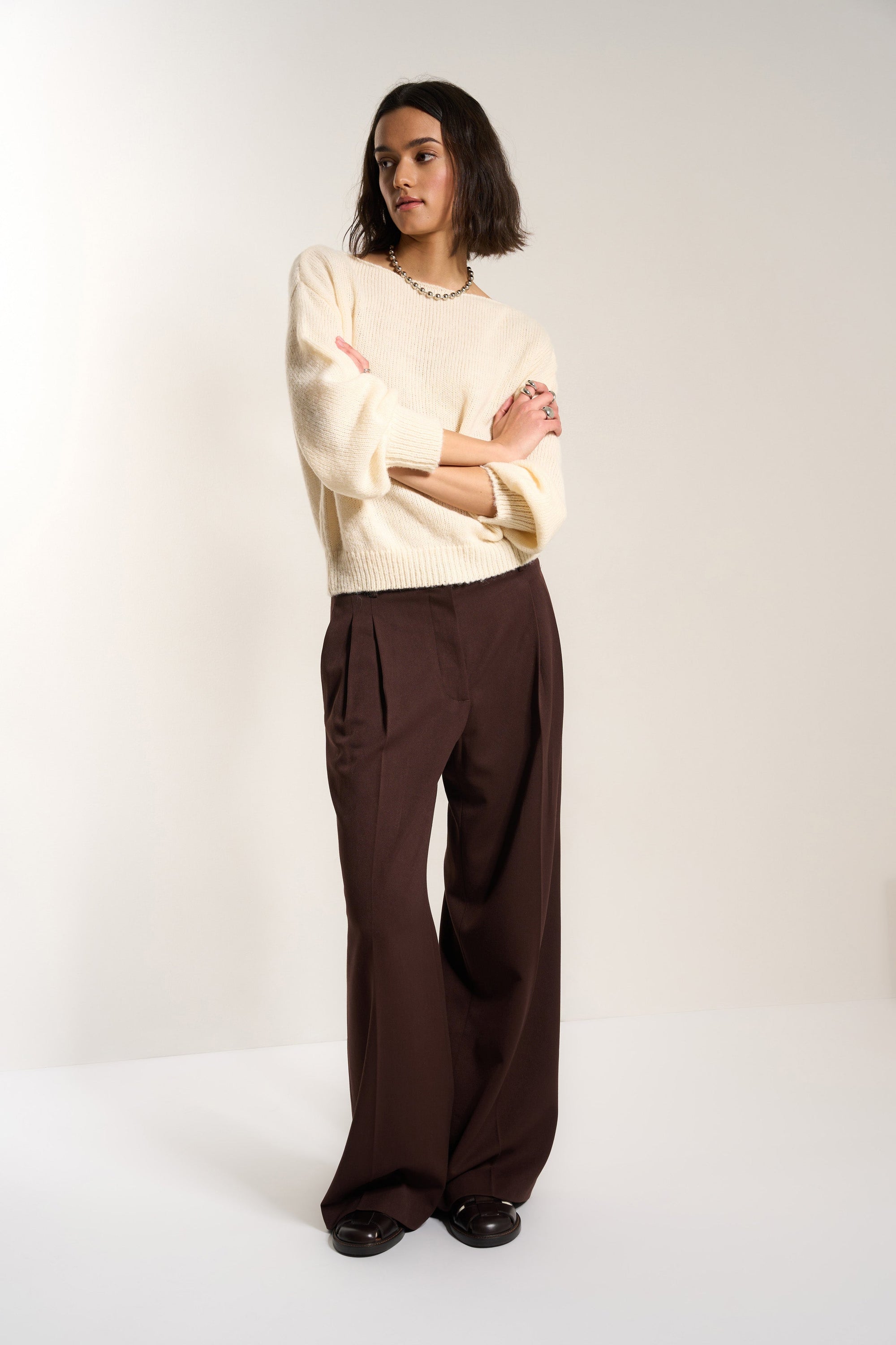 Callahan Knitwear - Anya Off The Shoulder - Swan -