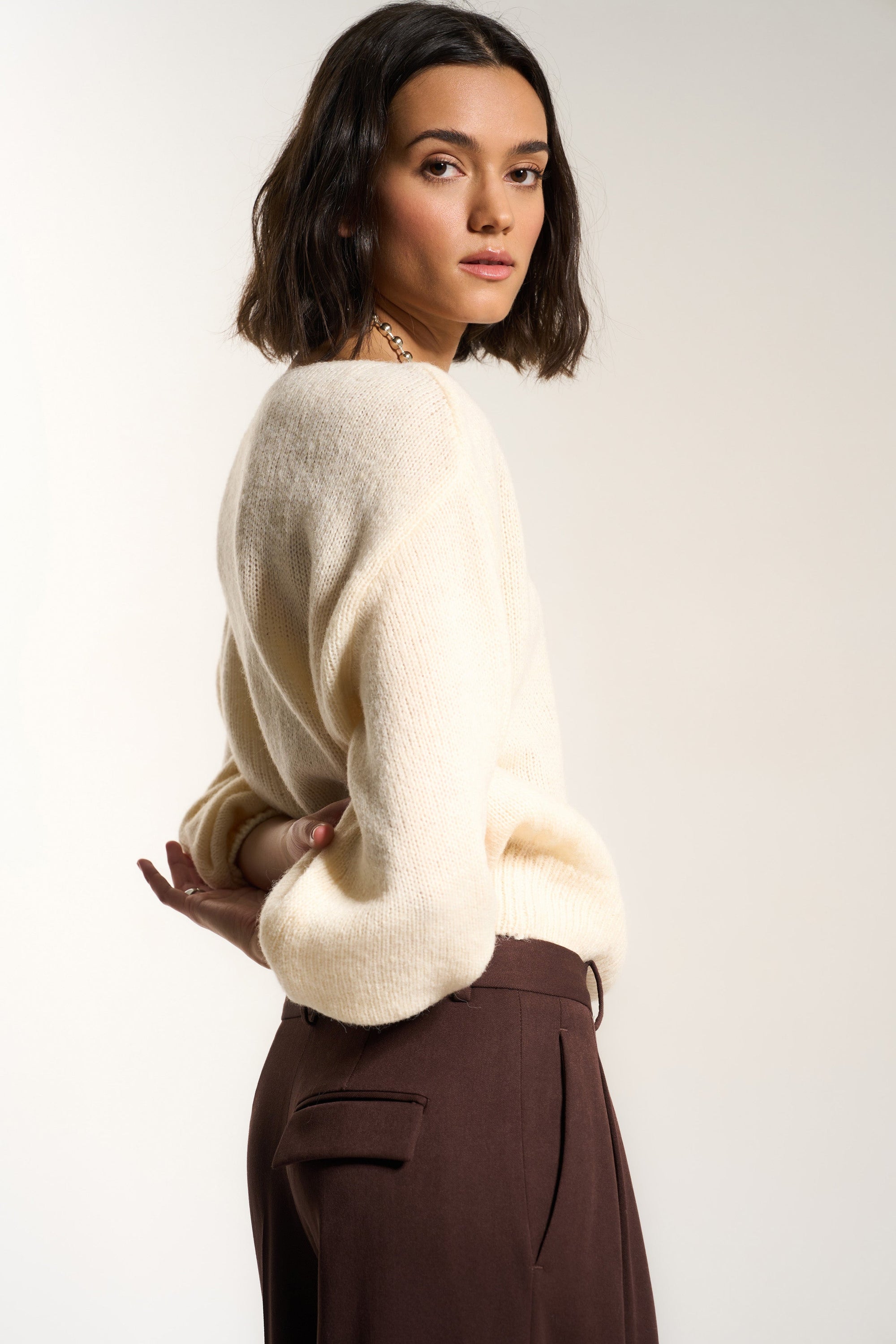 Callahan Knitwear - Anya Off The Shoulder - Swan -
