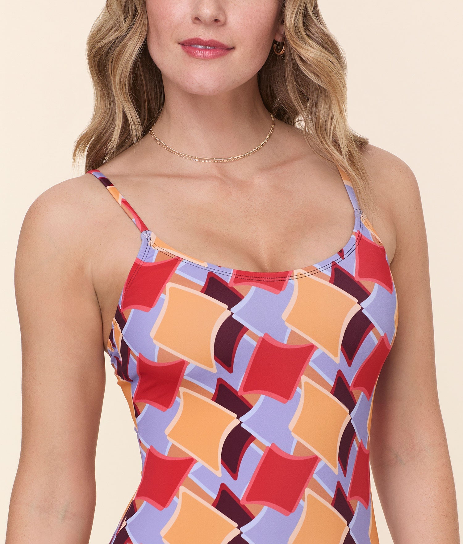 Andie Swim - The Amalfi One Piece - Eco Nylon - Mod Geo - Long Torso -
