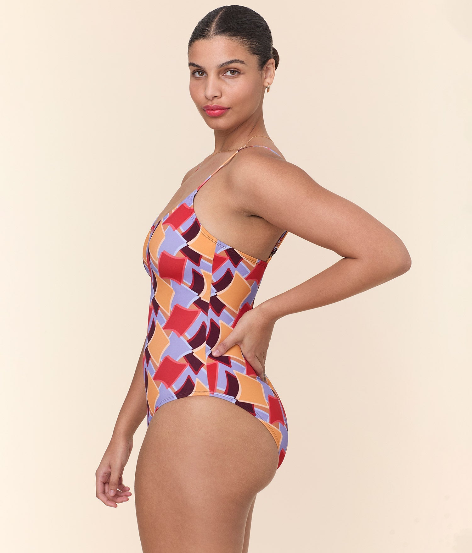 Andie Swim - The Amalfi One Piece - Eco Nylon - Mod Geo - Long Torso -