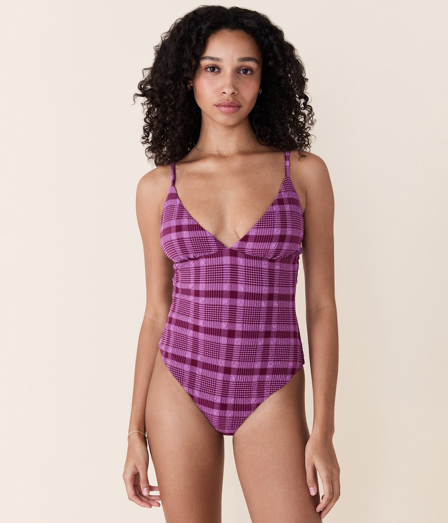 Andie Swim - The Lanikai One Piece - Plaid - Crocus Plaid - Classic -