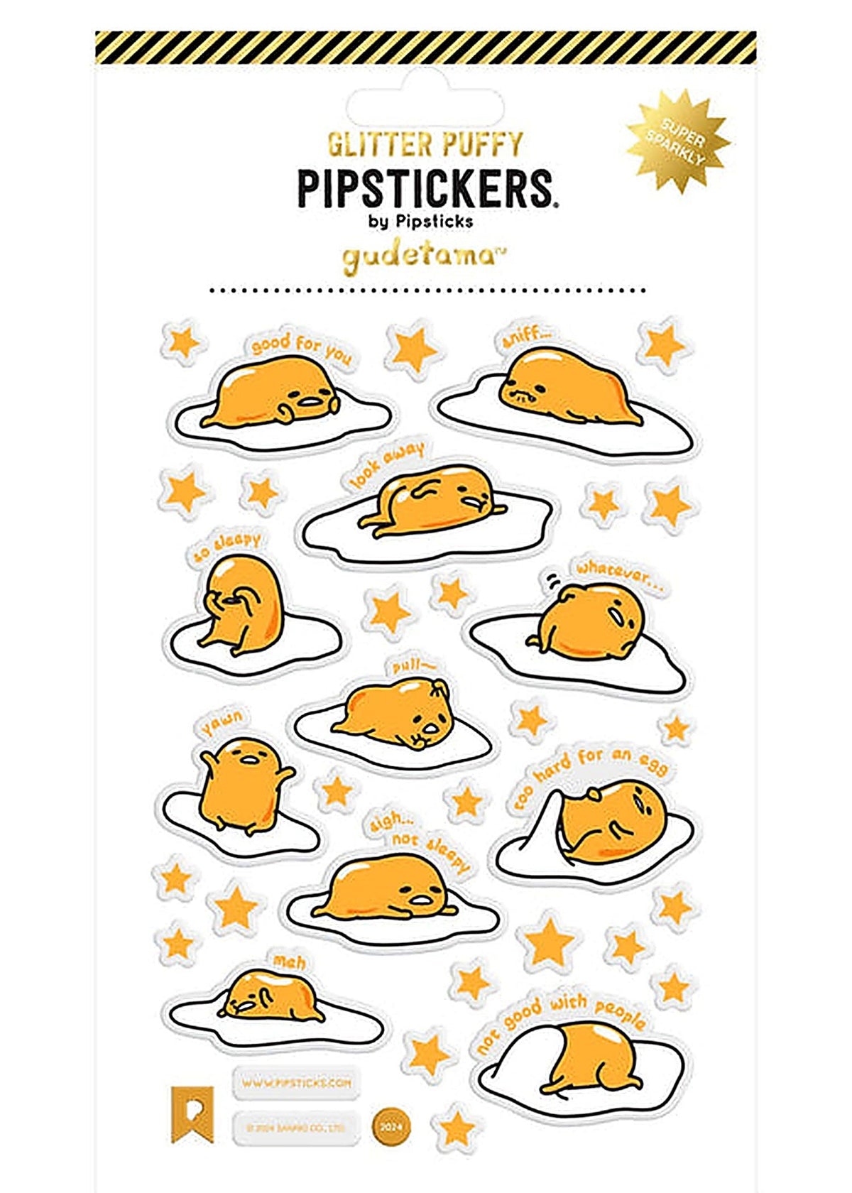 Pipsticks - Gudetama Gude Vibes Only Glitter Puffy -