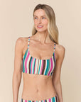 Andie Swim - Maui Bikini Top - Retro Stripe -