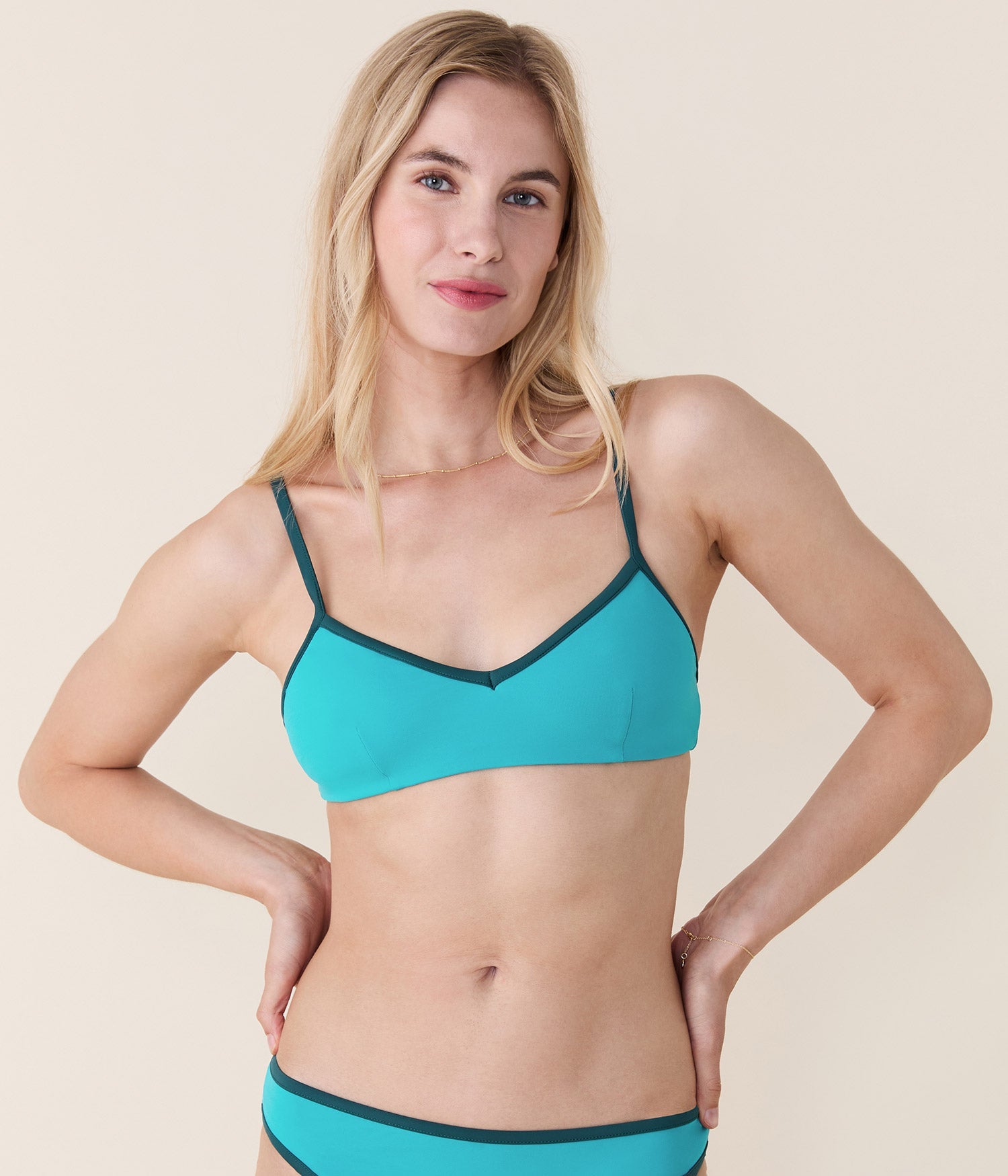Andie Swim - The Bells Bikini Top - Eco Nylon - Cyan -