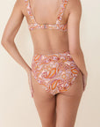 Andie Swim - High Rise Bikini Bottom - Sunset Paisley -
