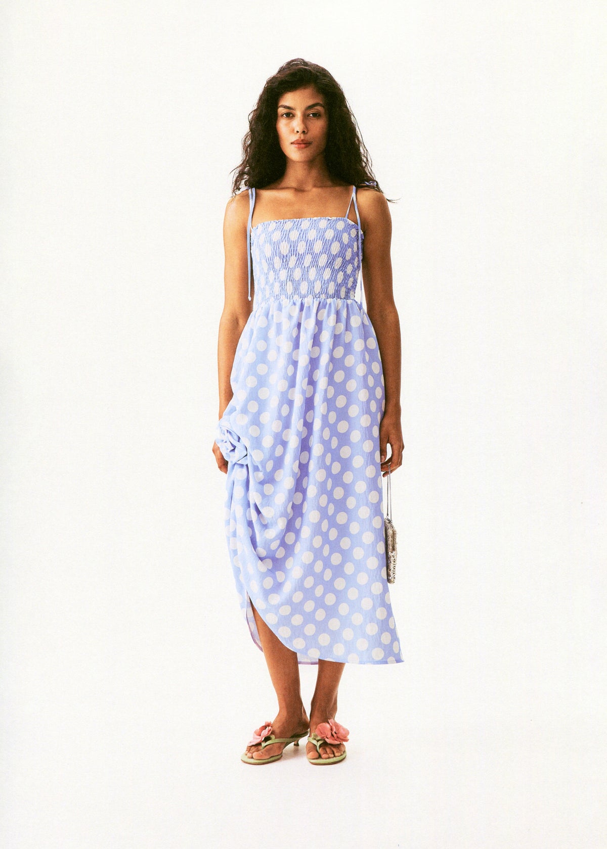 Sleeper - Atlanta Strap Dress - Blue/White Polka Dot -