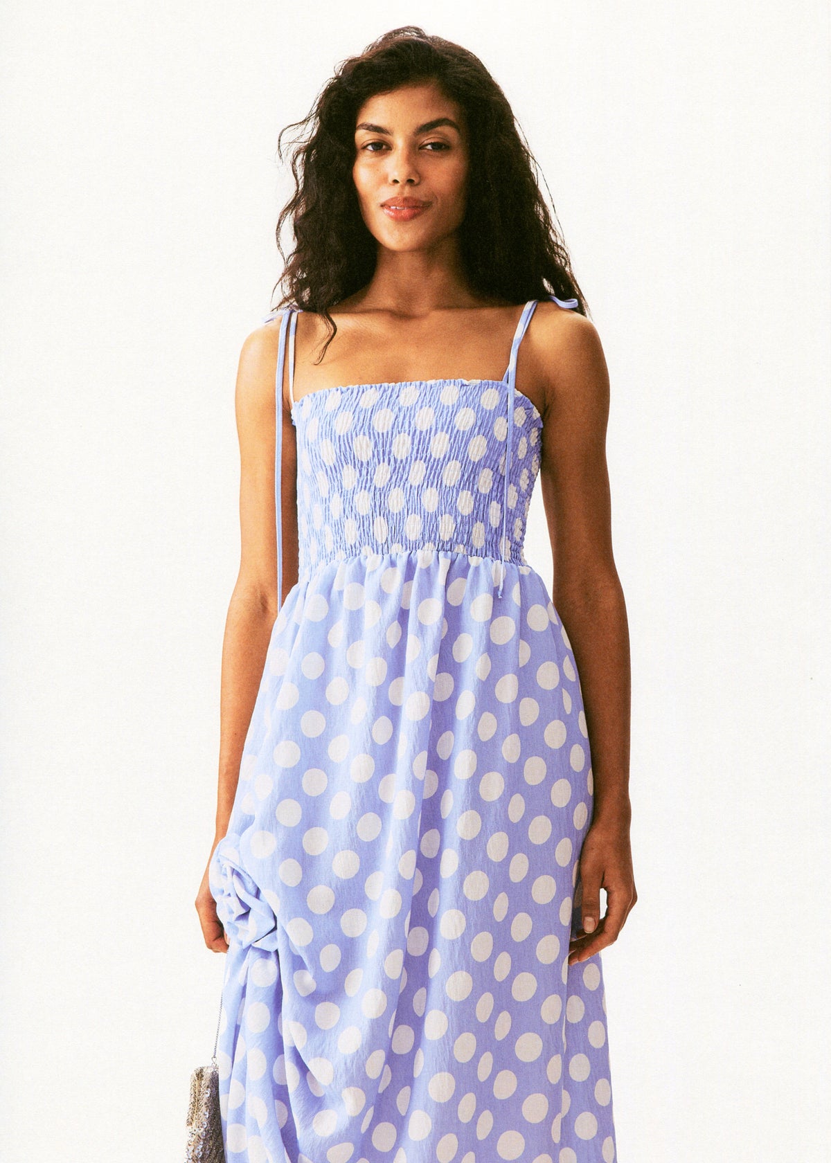 Sleeper - Atlanta Strap Dress - Blue/White Polka Dot -