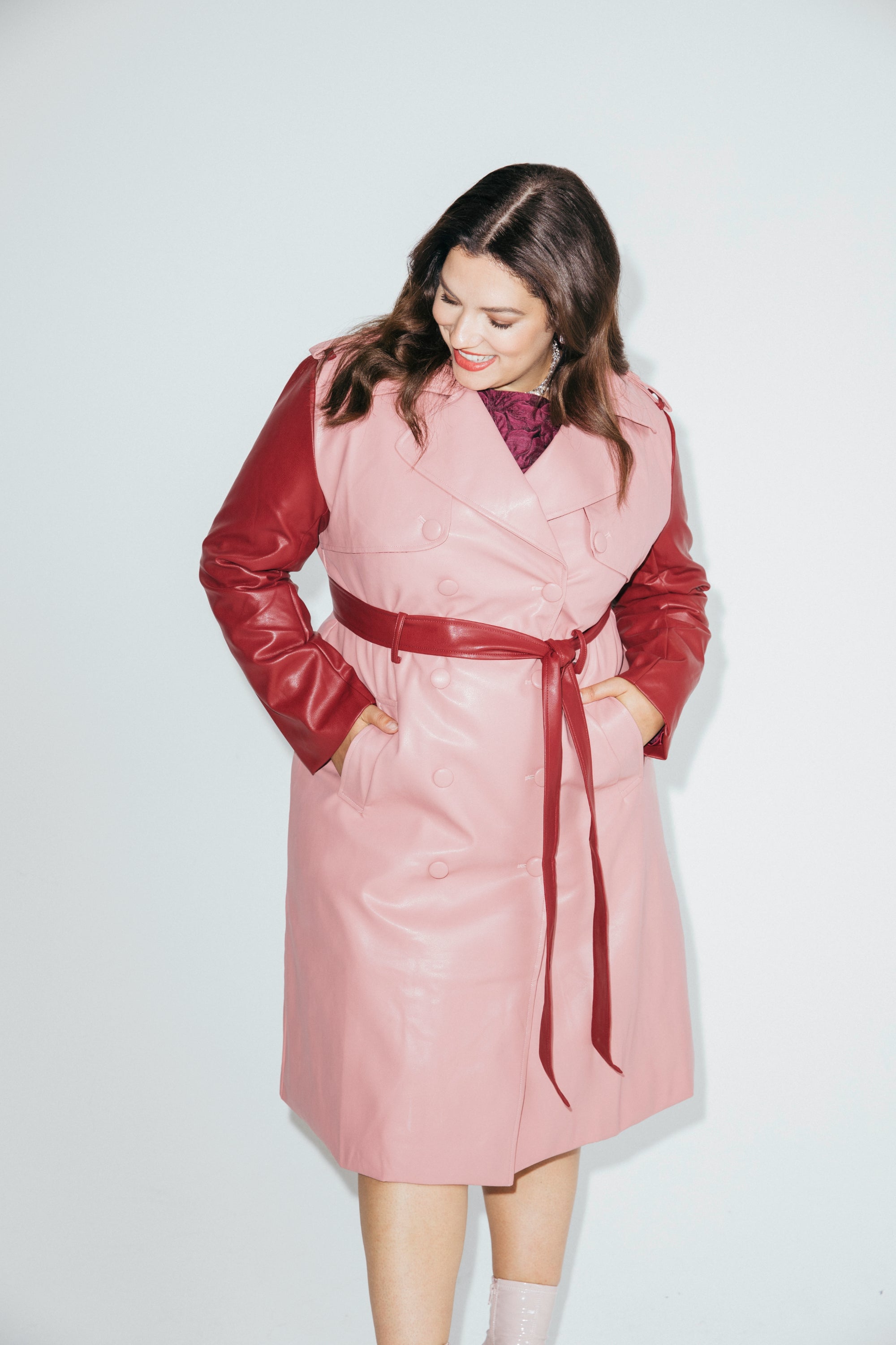 Hilary MacMillan - Two Tone Trench - Red/Pink -