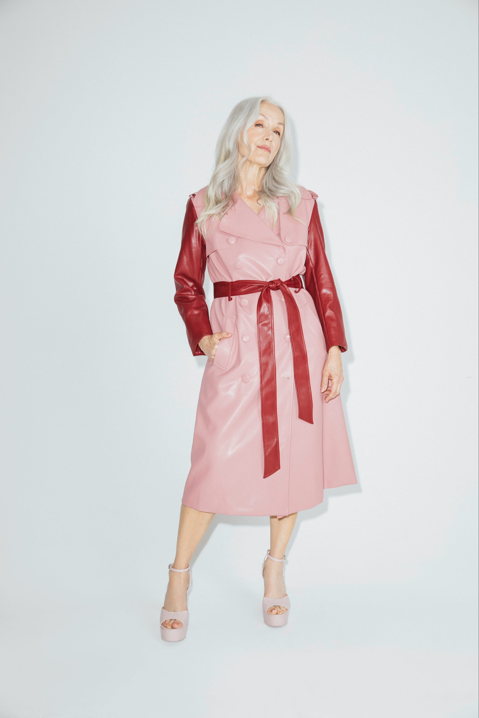 Hilary MacMillan - Two Tone Trench - Red/Pink -