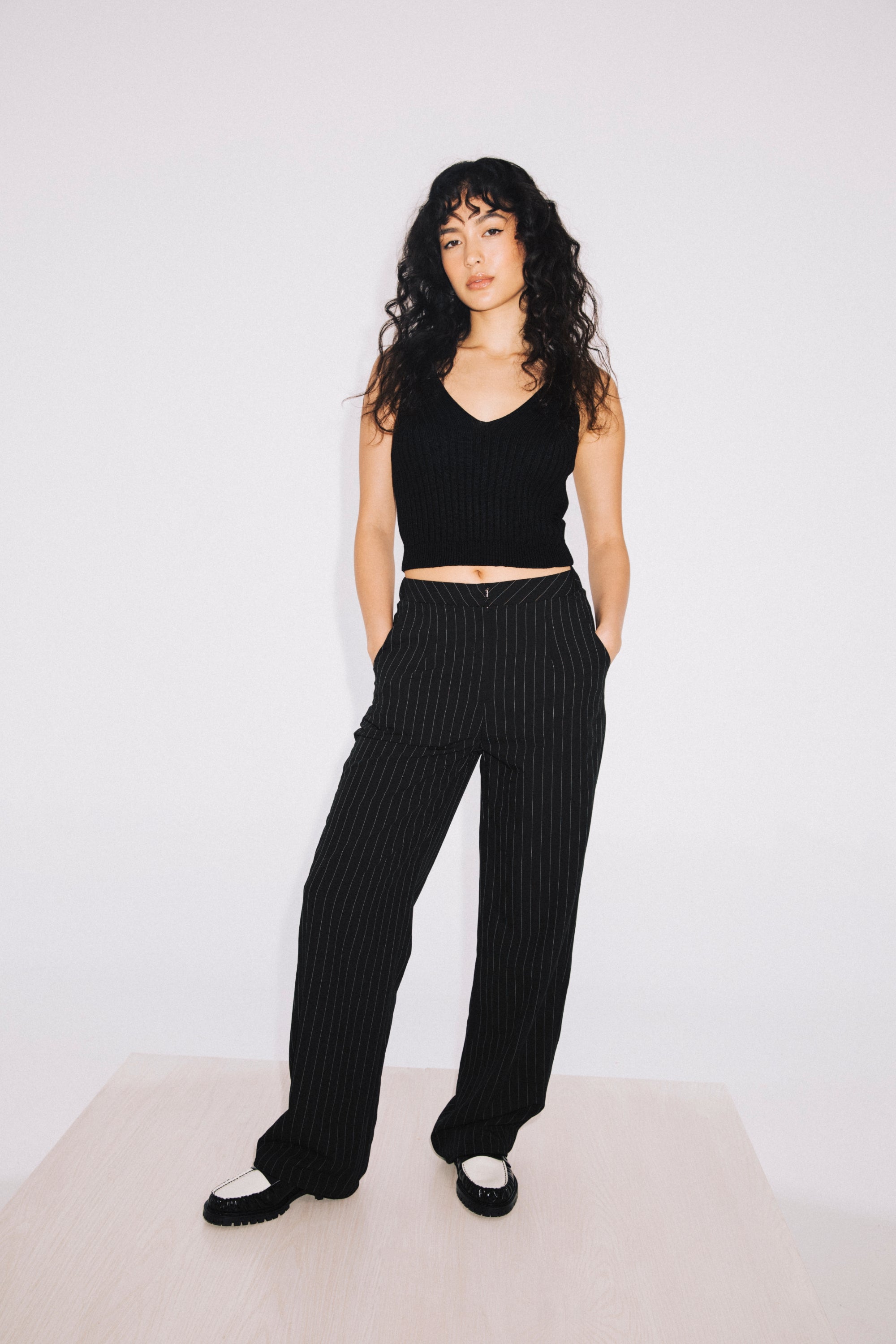 Hilary MacMillan - Striped Trouser - Black -
