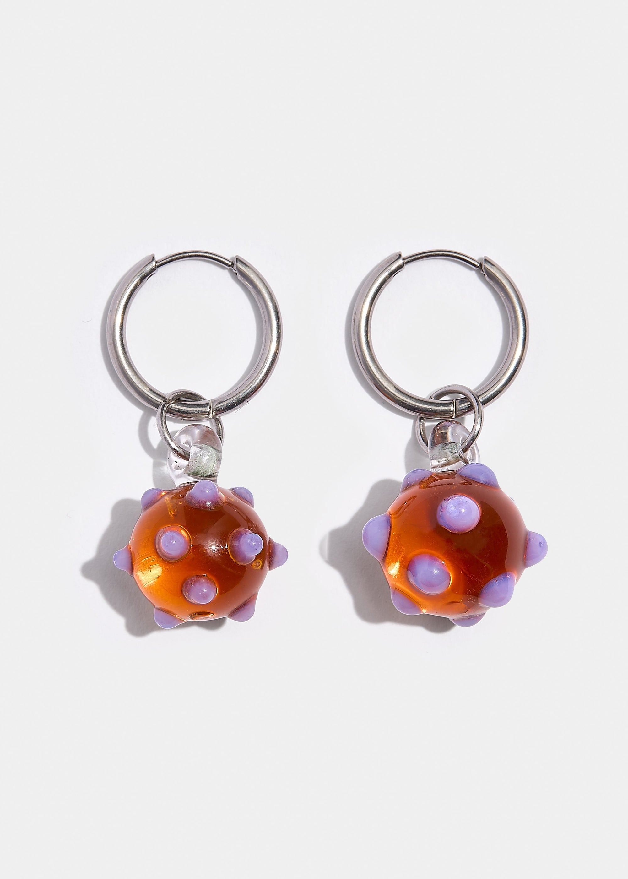 Fazeek - Amber Globe Earrings - Silver -