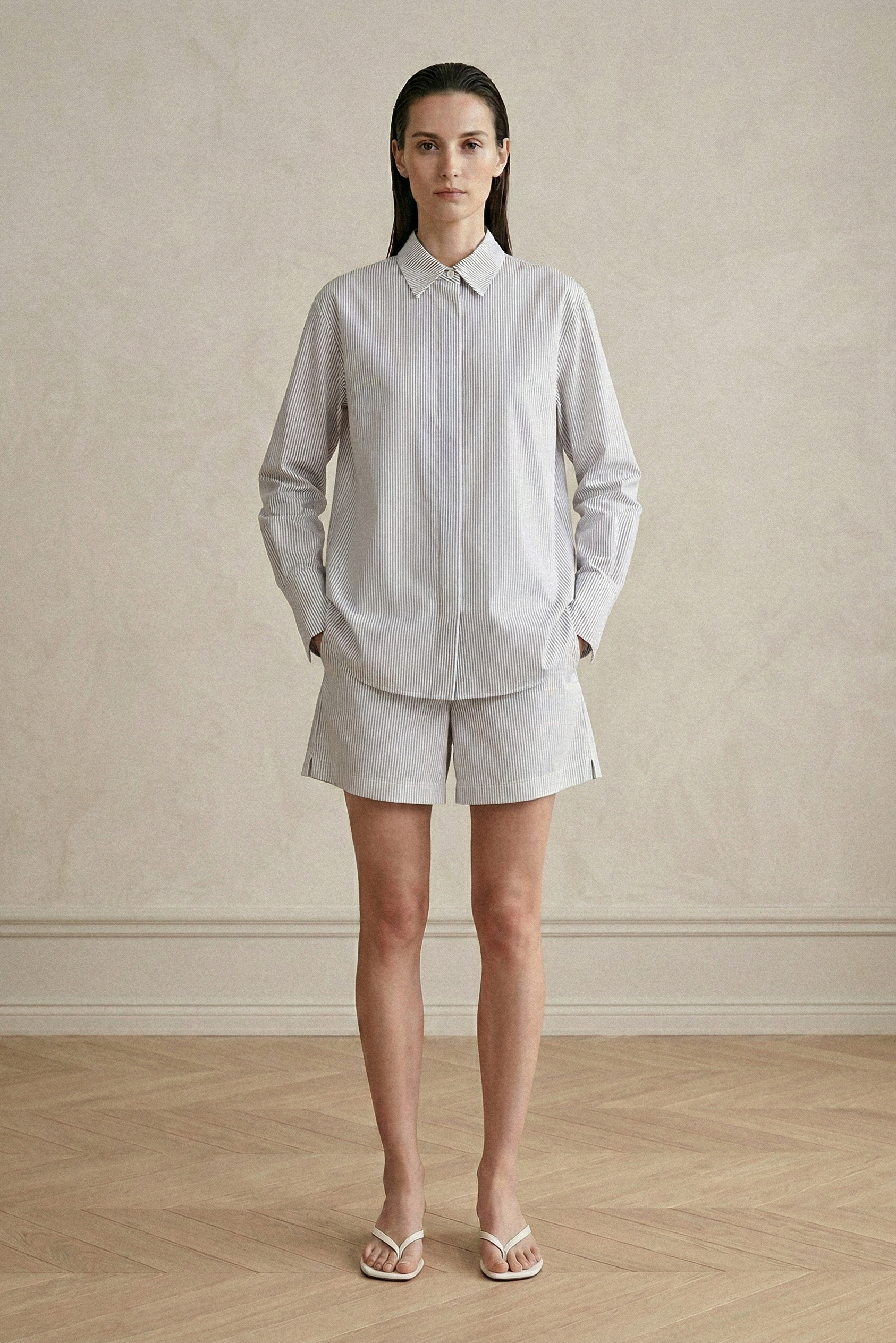 Gergana Ivanova - Amber Shirt - White/Black Stripe -